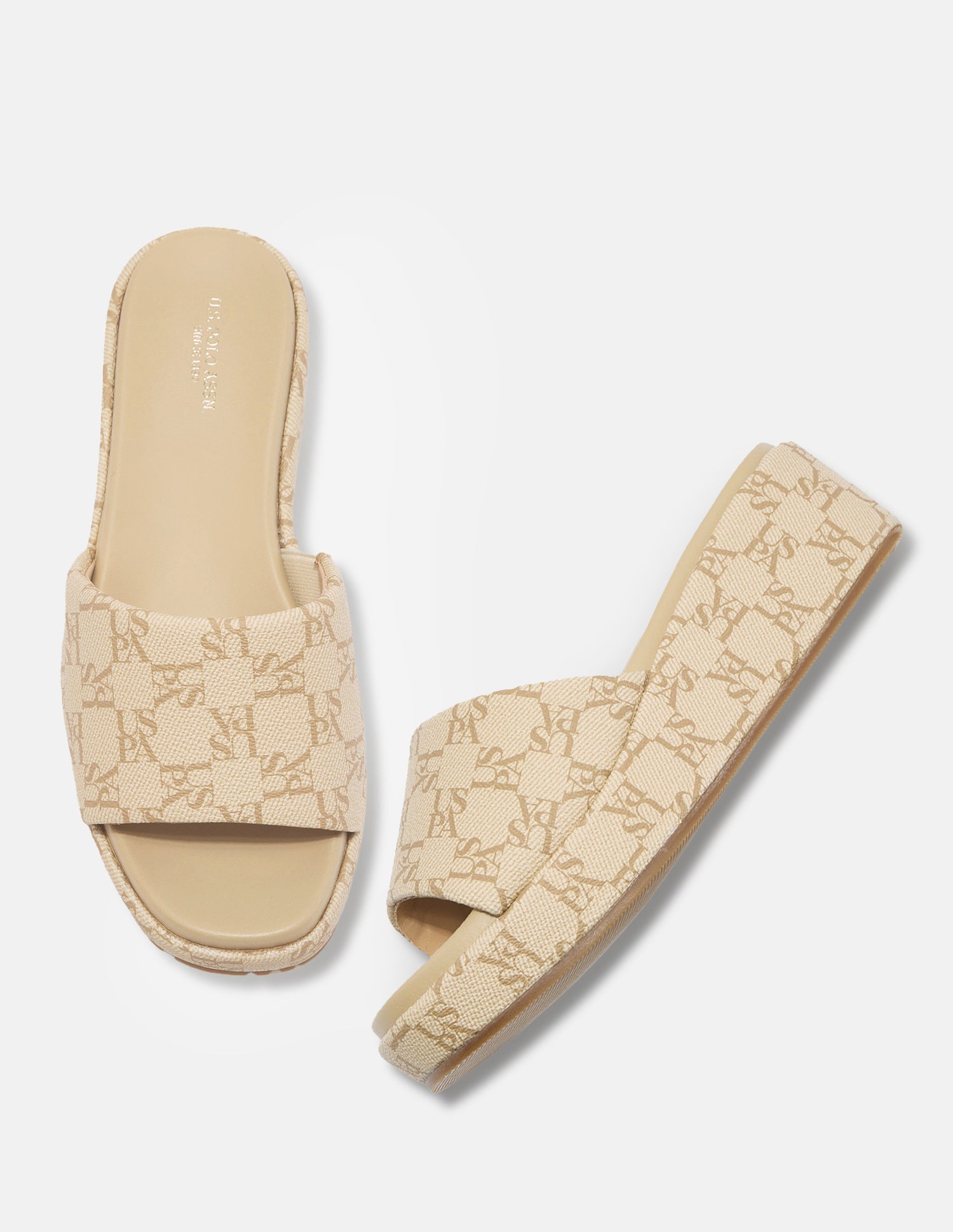 Broad Strap Tiana Platform Heels Beige - U.S. Polo Assn. India | Large