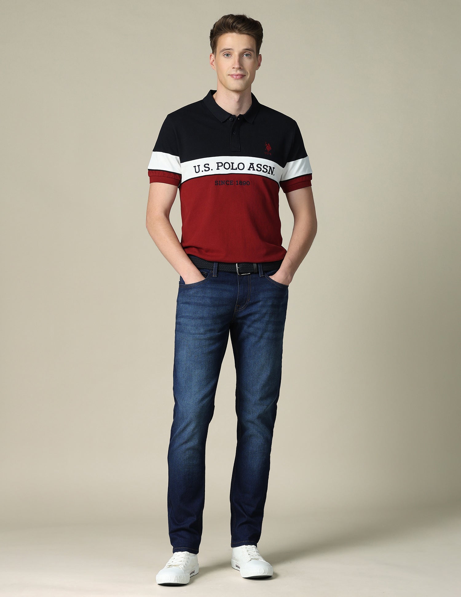 Brandon Slim Tapered Fit Blue Jeans Dark Indigo - U.S. POLO ASSN. | Large