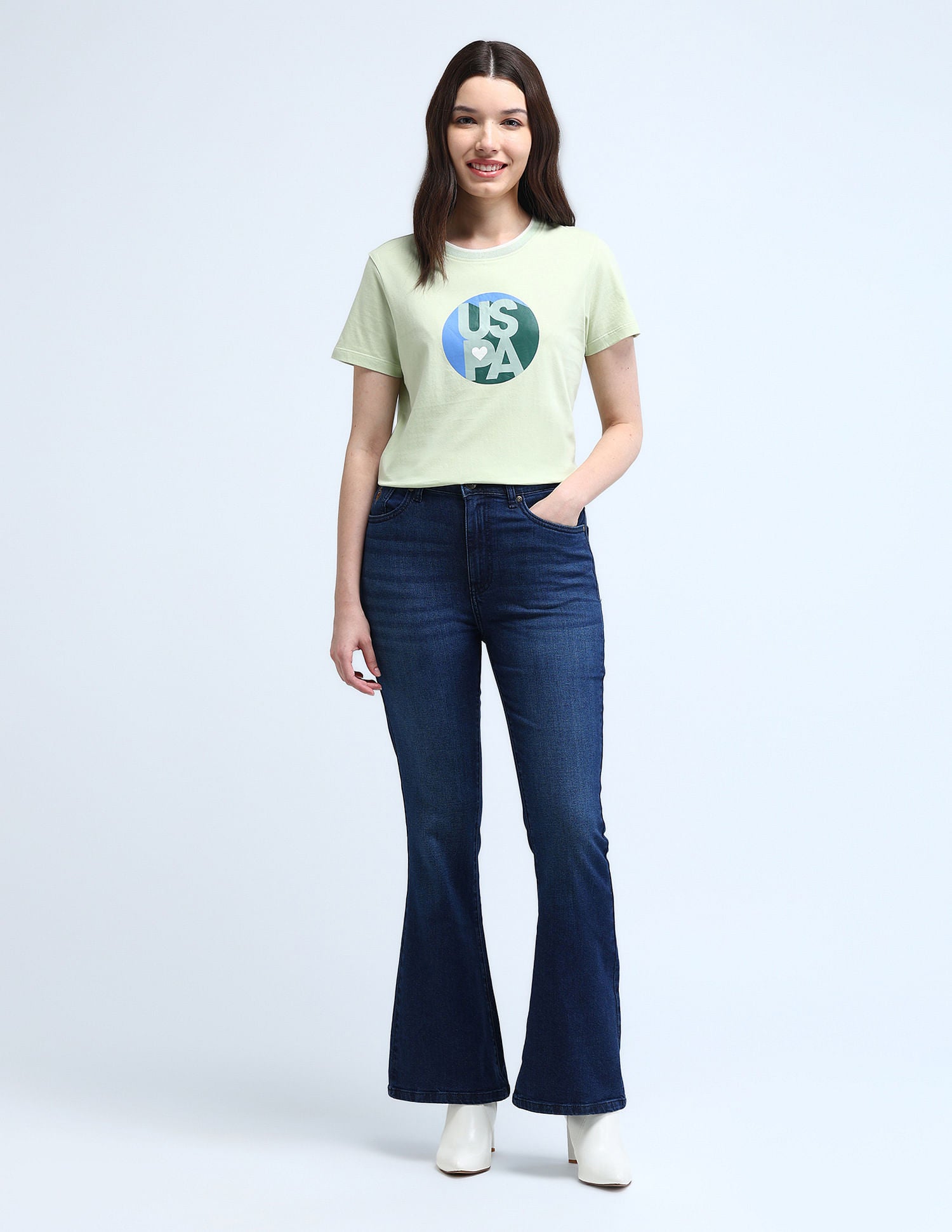 Tipped Neck Pure Cotton T-Shirt Mint - U.S. POLO ASSN. | Large