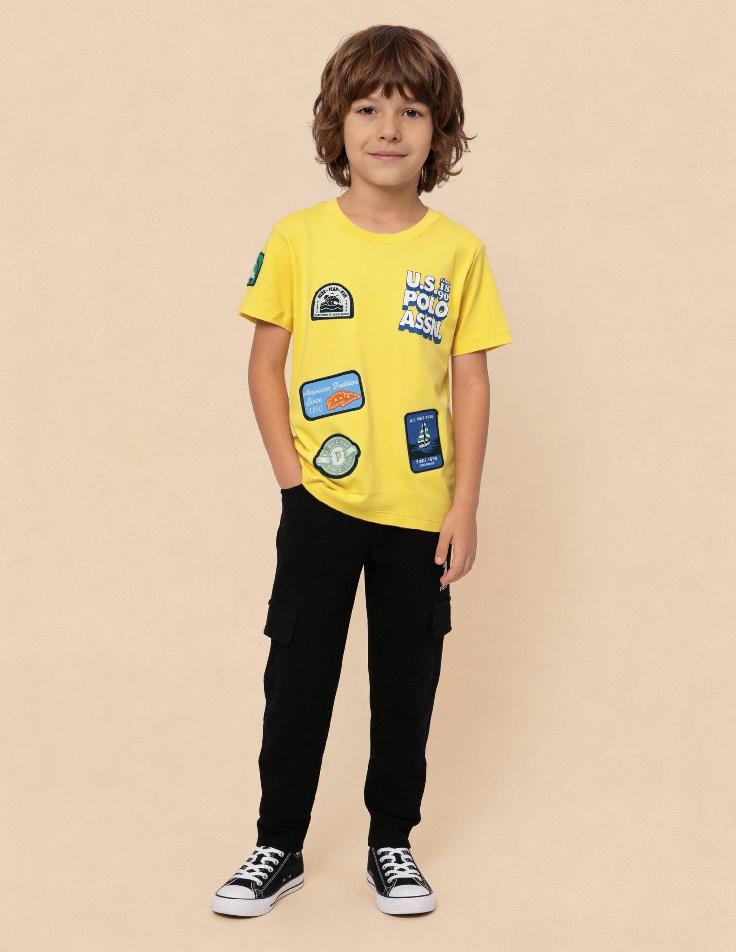 Graphic Brand Applique Regular Fit T-Shirt Light Yellow - U.S. Polo Assn. India | Large