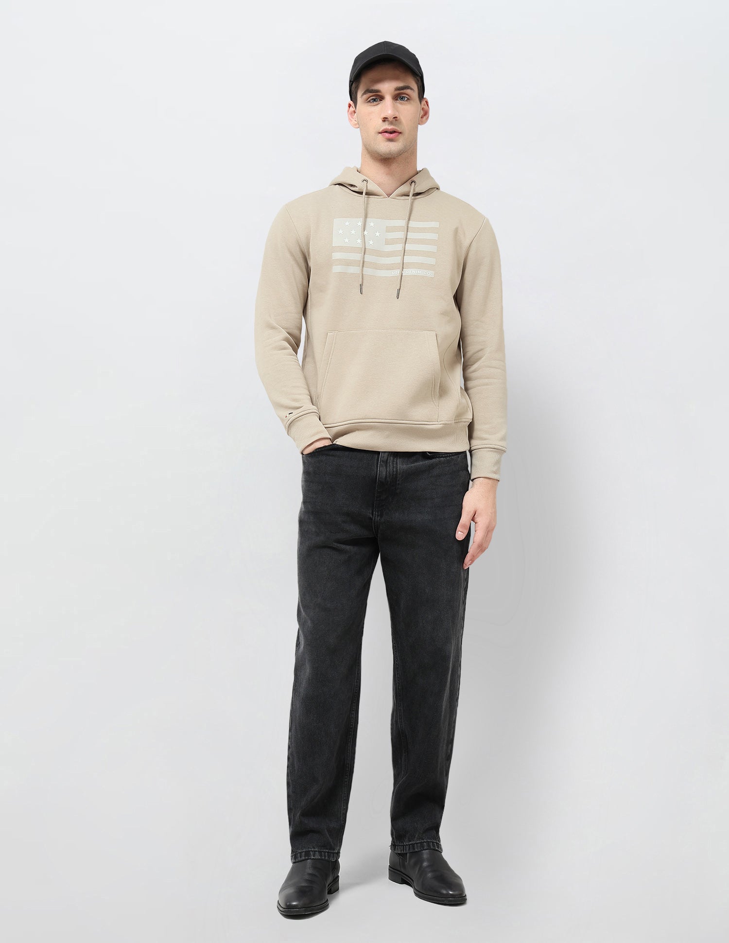 Graphic Printed Regular Fit Sweatshirt Beige - U.S. POLO ASSN. | Large