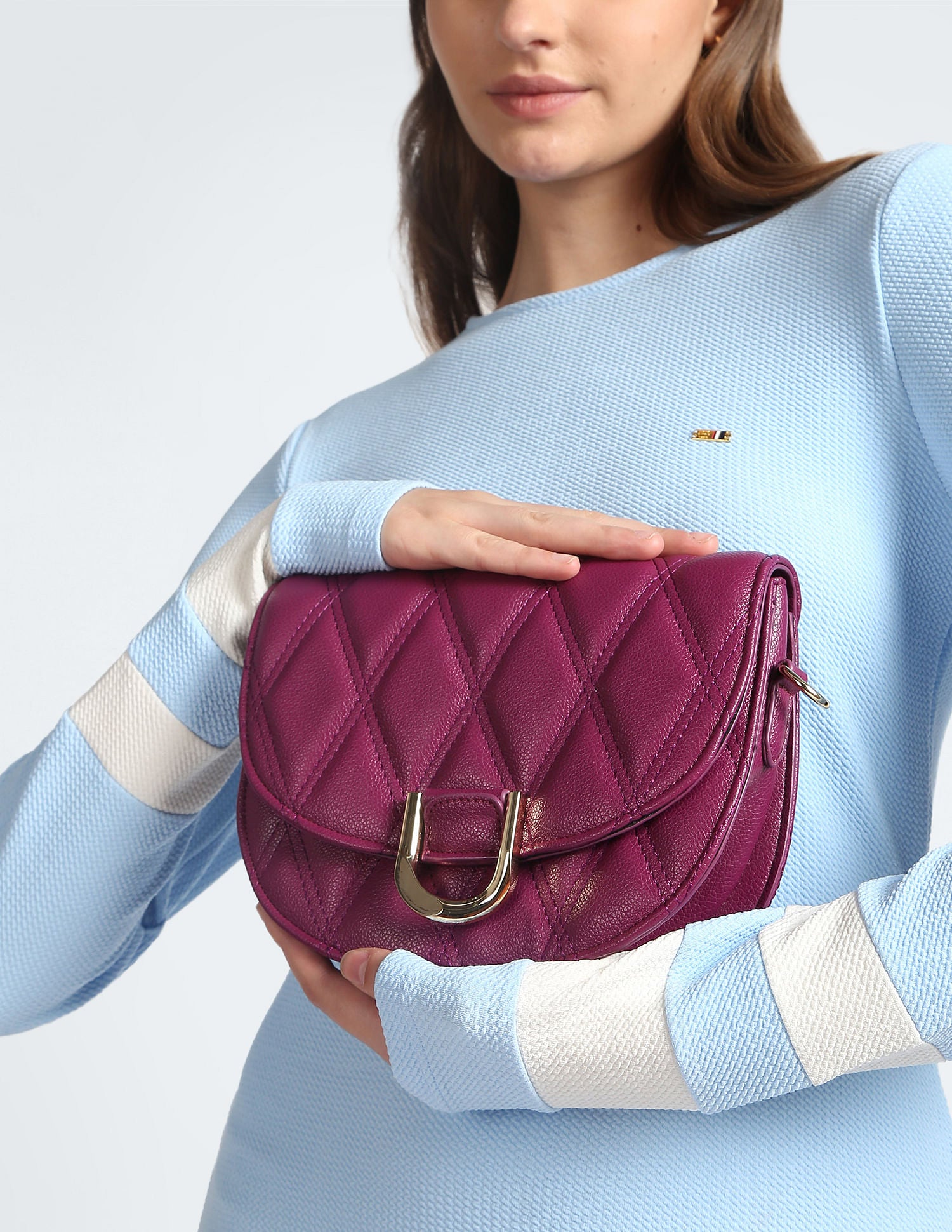 Adjustable Strap Quilted Sling Bag Magenta - U.S. POLO ASSN. | Large