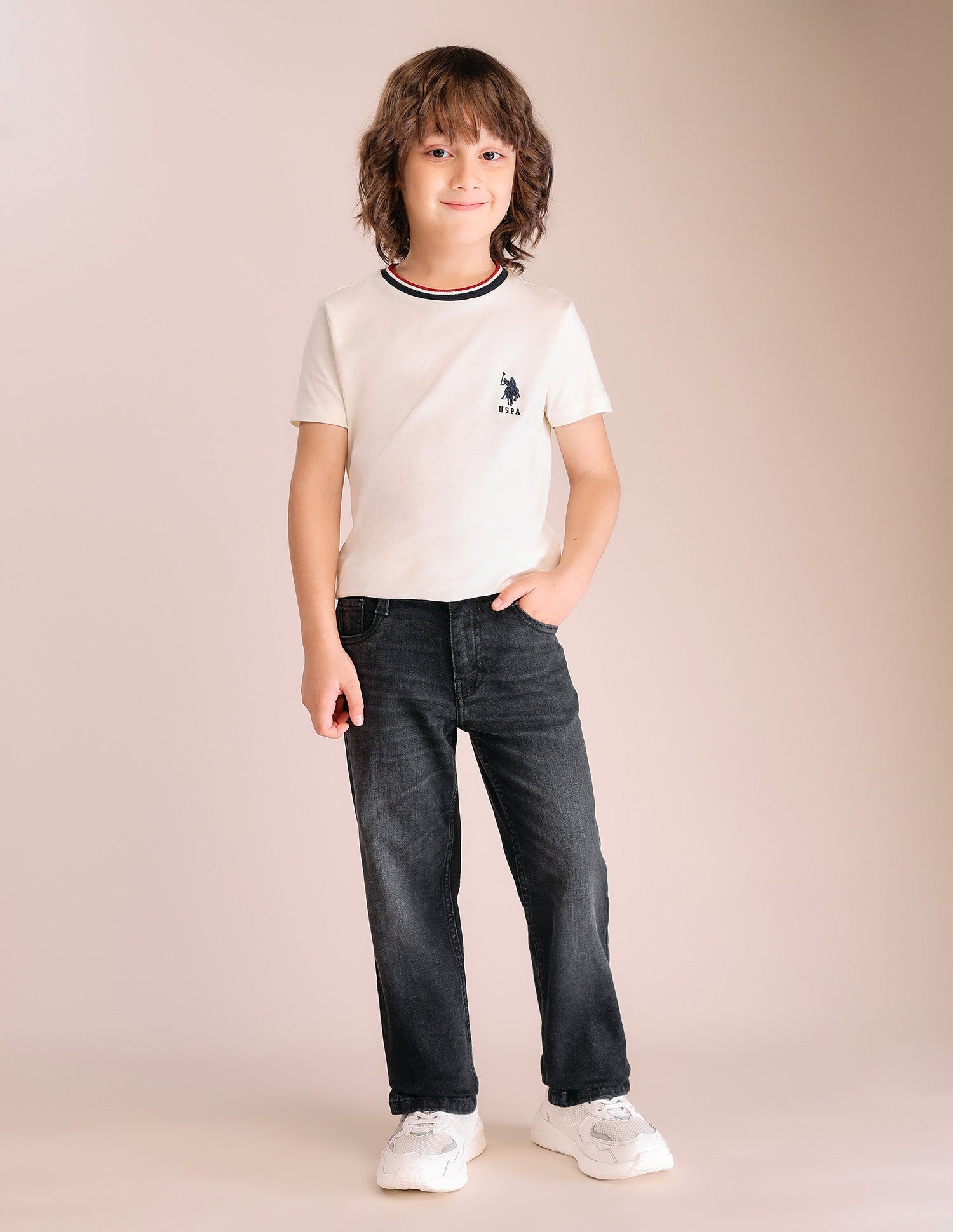 Boys Whiskered Relaxed Fit Jeans Dark Wash - U.S. POLO ASSN. | Large