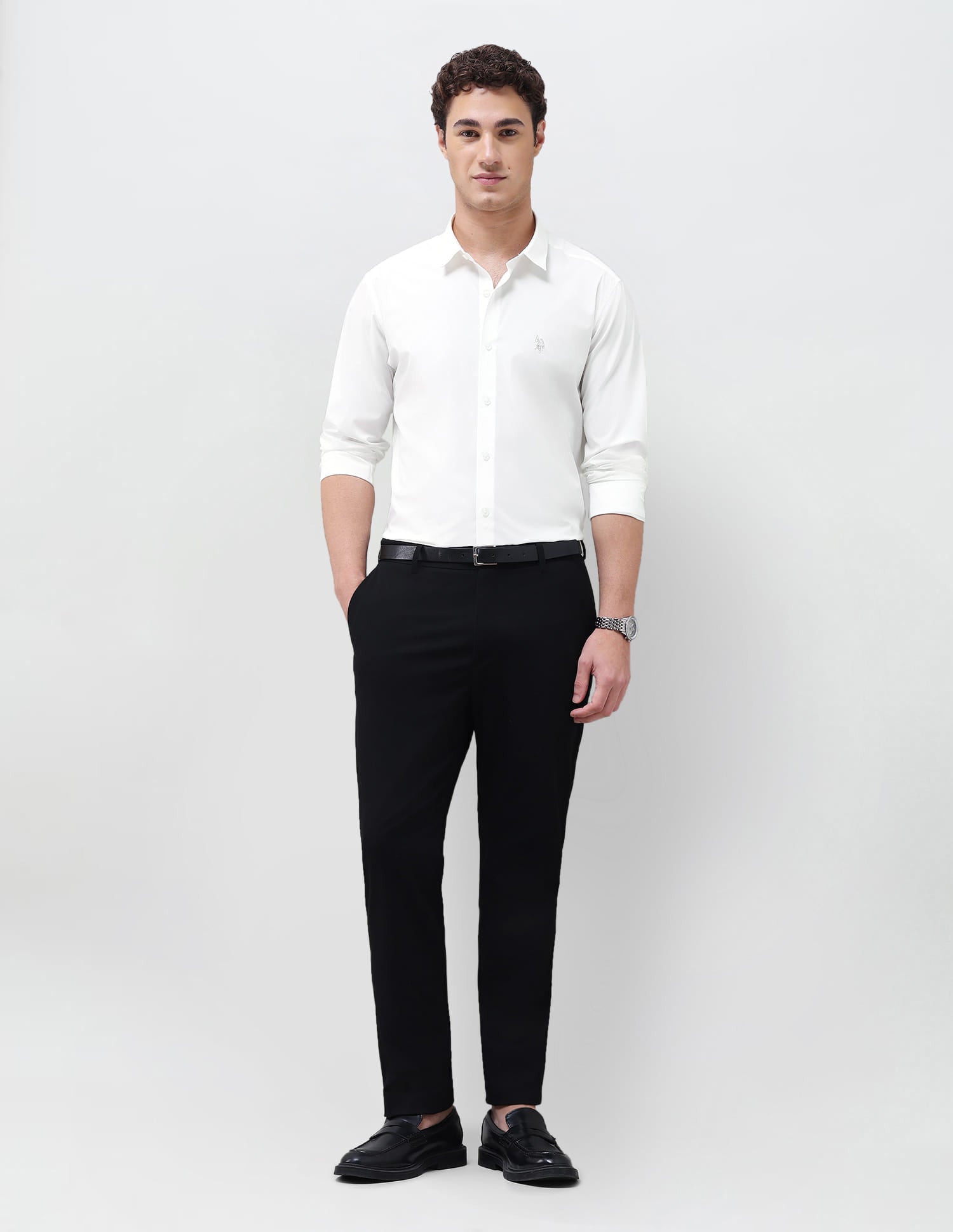 Solid Regular Fit Shirt White - U.S. Polo Assn. India | Large