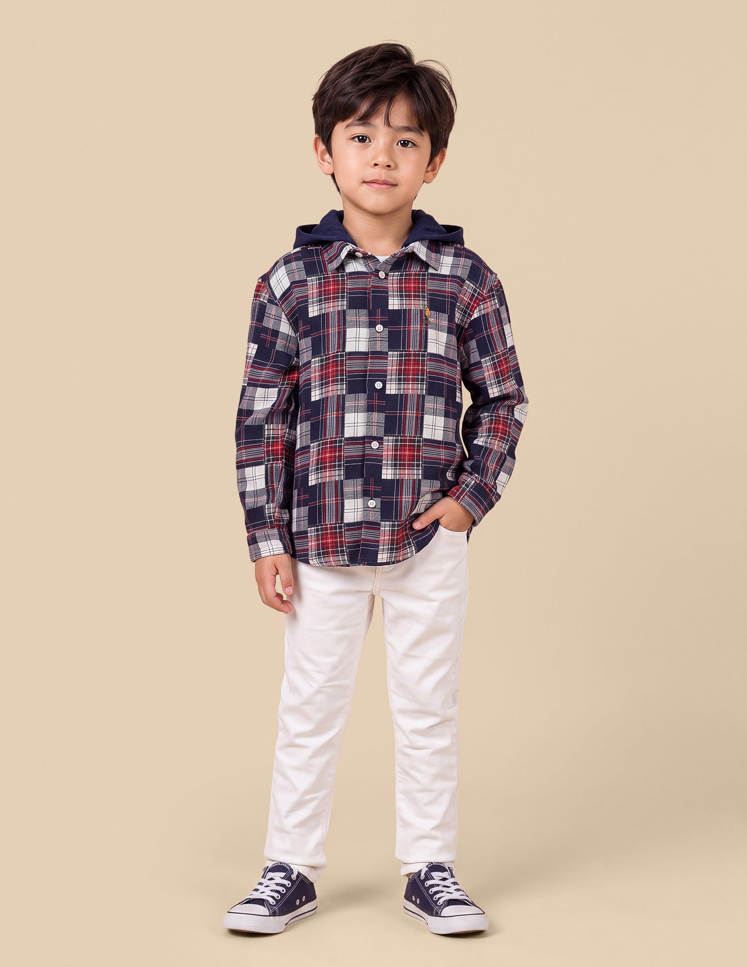 Plaid Checked Regular Fit Shirt Navy - U.S. Polo Assn. India | Large