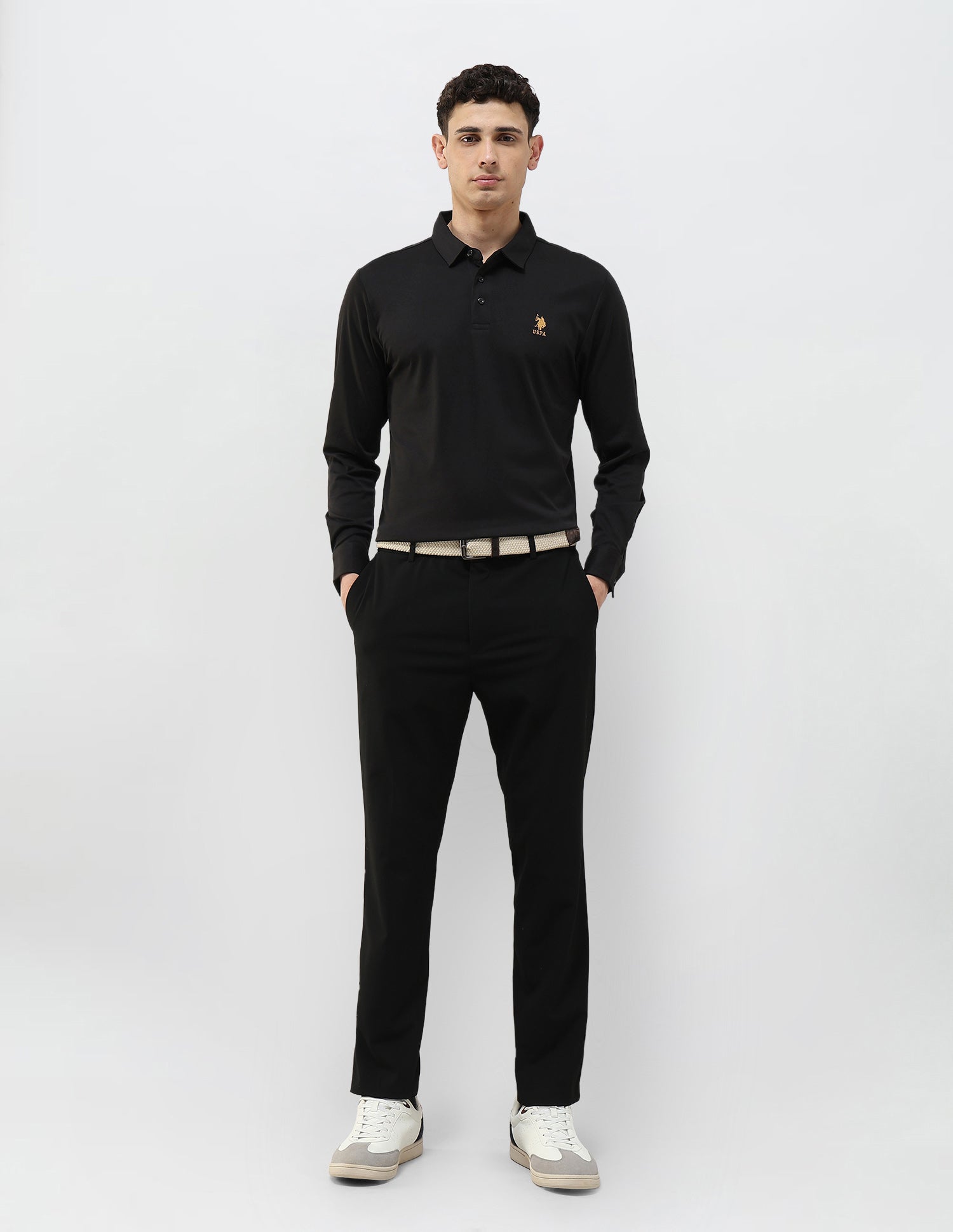 Solid Regular Fit Polo Shirt Black - U.S. POLO ASSN. | Large