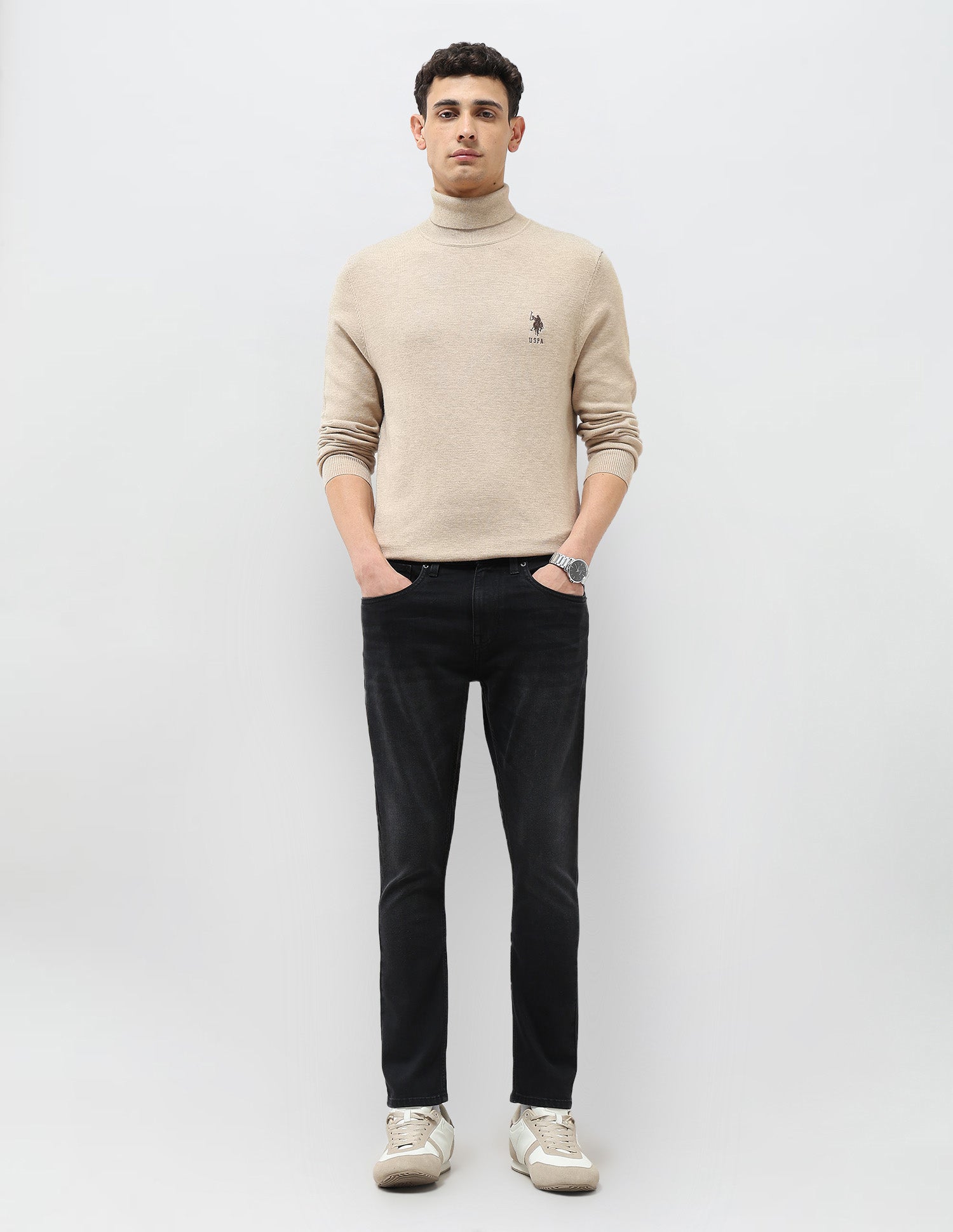 Henry Tapered Fit Whiskered Jeans Black - U.S. POLO ASSN. | Large