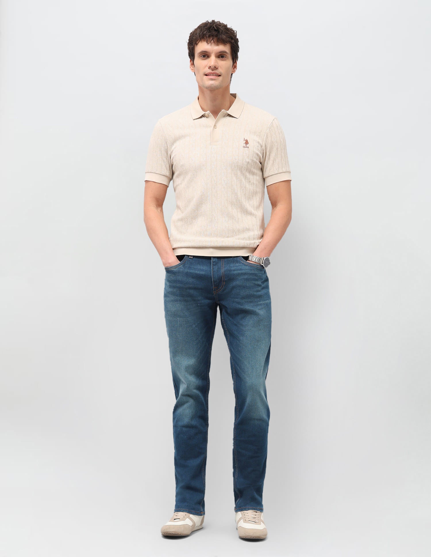 Solid Slim Fit Jeans Blue - U.S. Polo Assn. India | Large