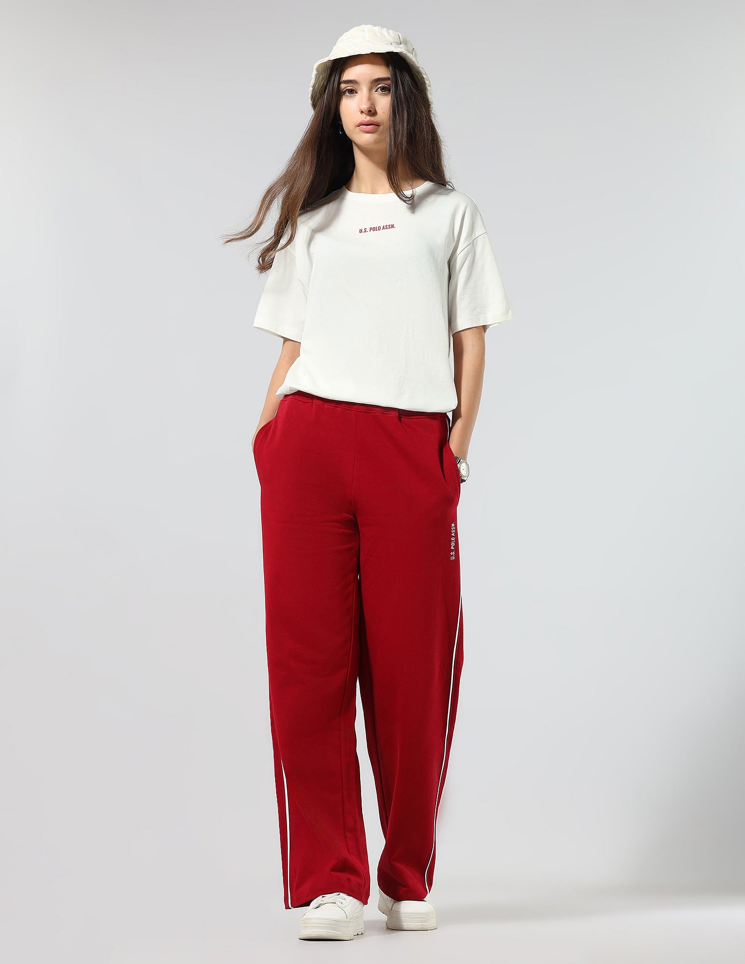 Boyfriend Fit Brand Printed Lounge T-Shirt Off White - U.S. POLO ASSN. | Large