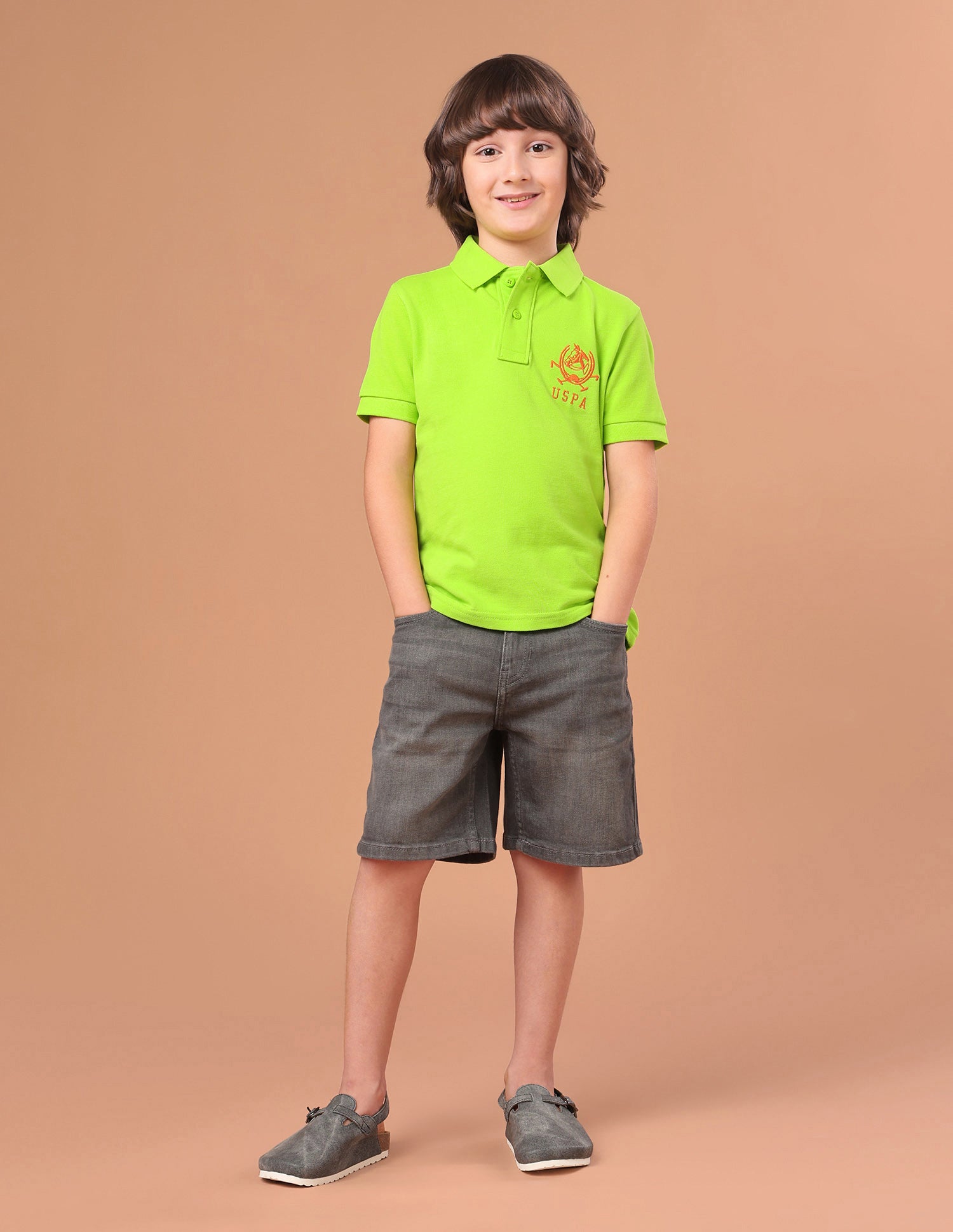 Solid Regular Fit Polo Shirt Green - U.S. Polo Assn. India | Large