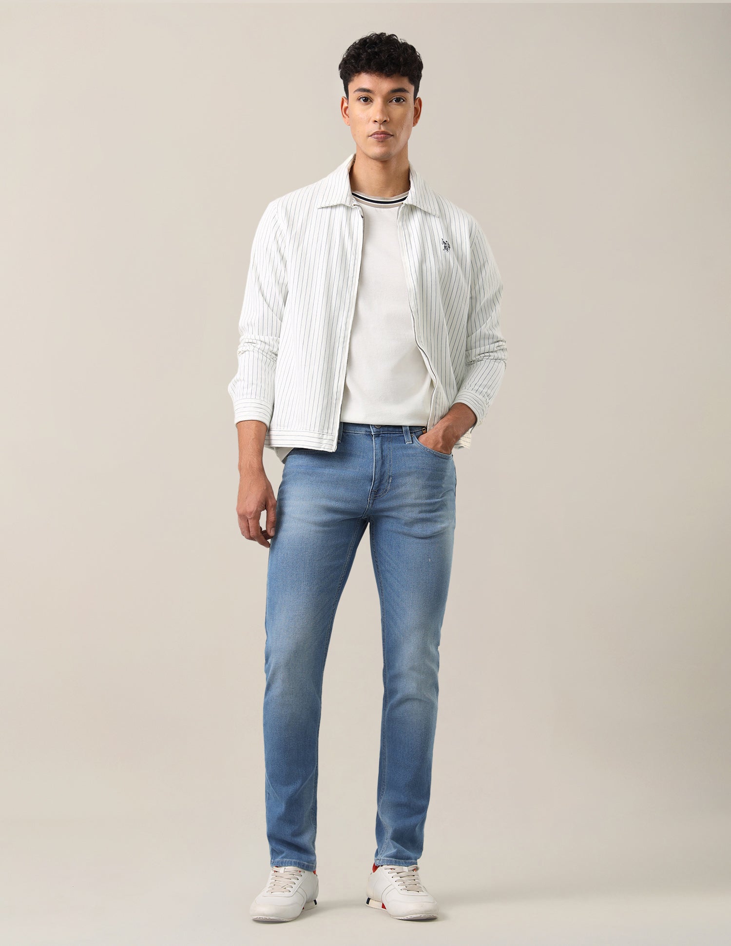Brandon Slim-Tapered Fit Blue Jeans Light Indigo - U.S. Polo Assn. India | Large