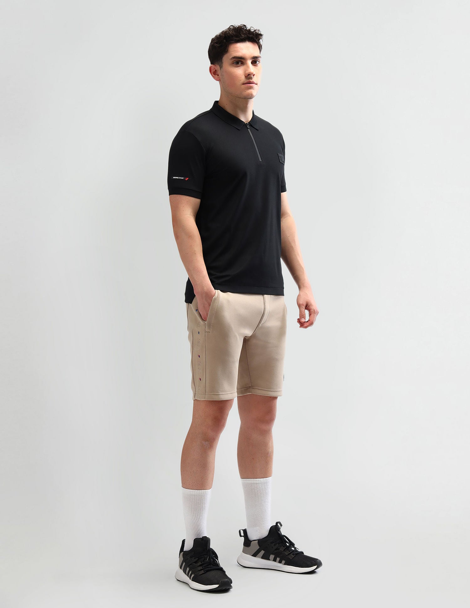 Slim Fit Solid Polo Shirt Black - U.S. Polo Assn. India | Large
