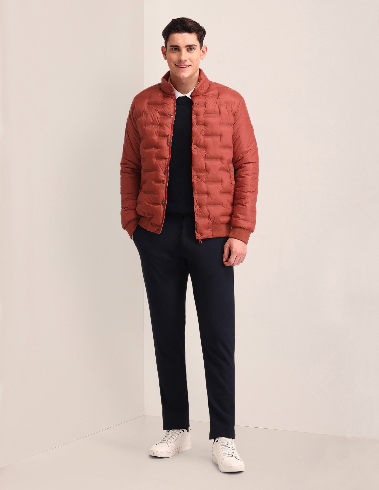 Solid Regular Fit Puffer Jacket Rust - U.S. POLO ASSN. | Large