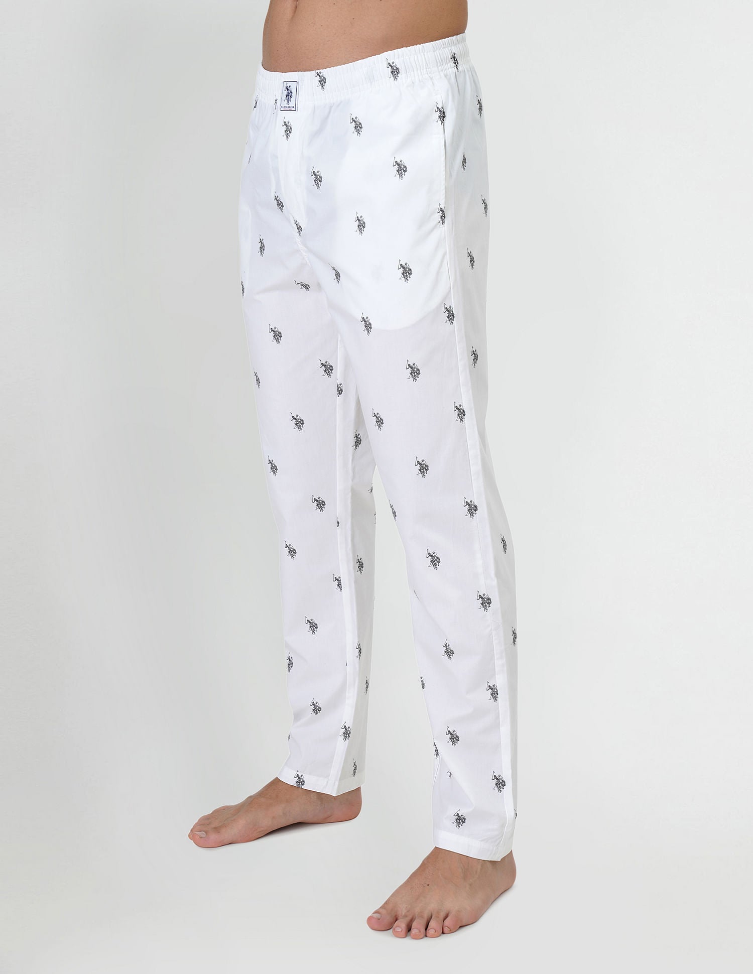 Signature Logo Print Cotton Lounge Pants - Pack Of 1 White - U.S. POLO ASSN. | Large