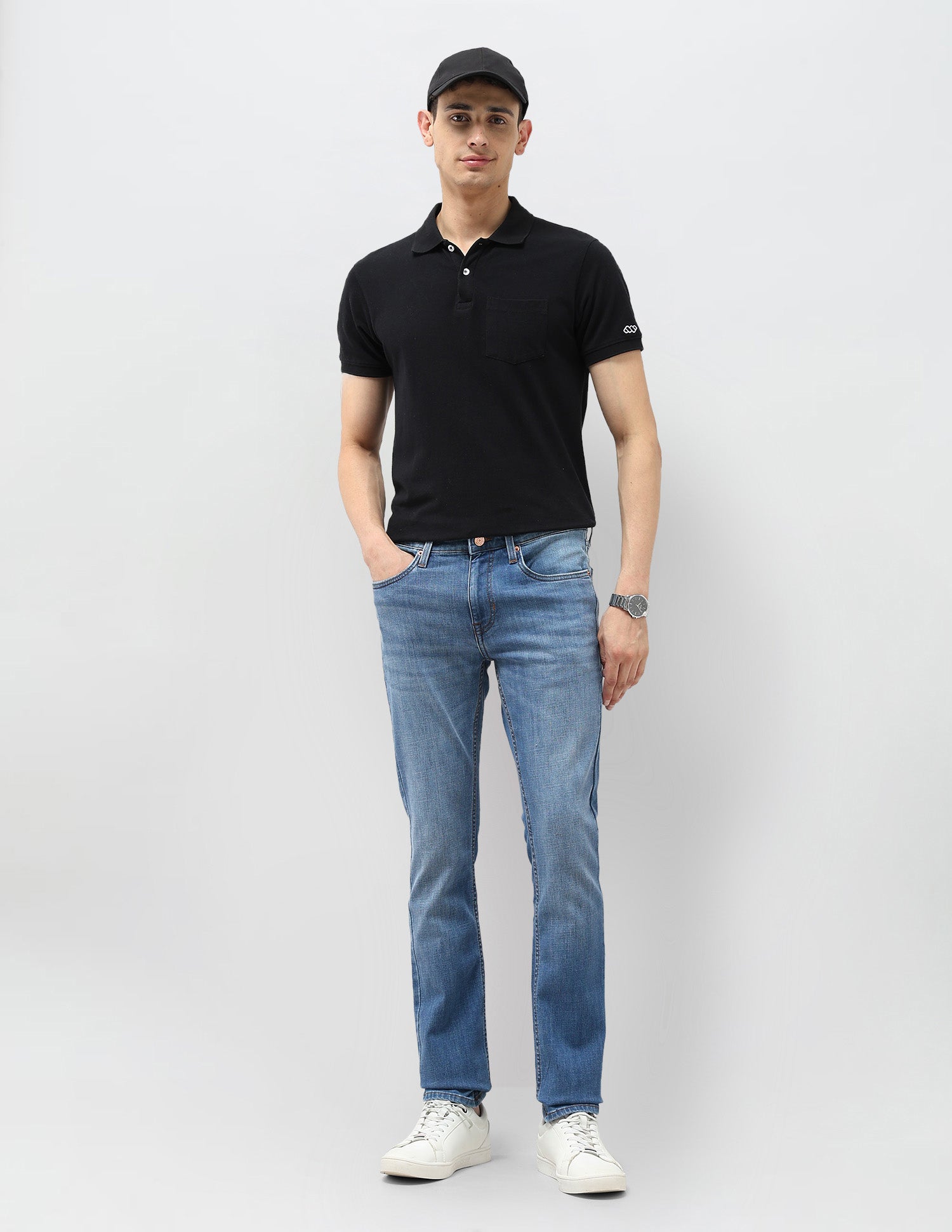 Regallo Skinny Fit Whiskered Jeans Med Blue - U.S. Polo Assn. India | Large