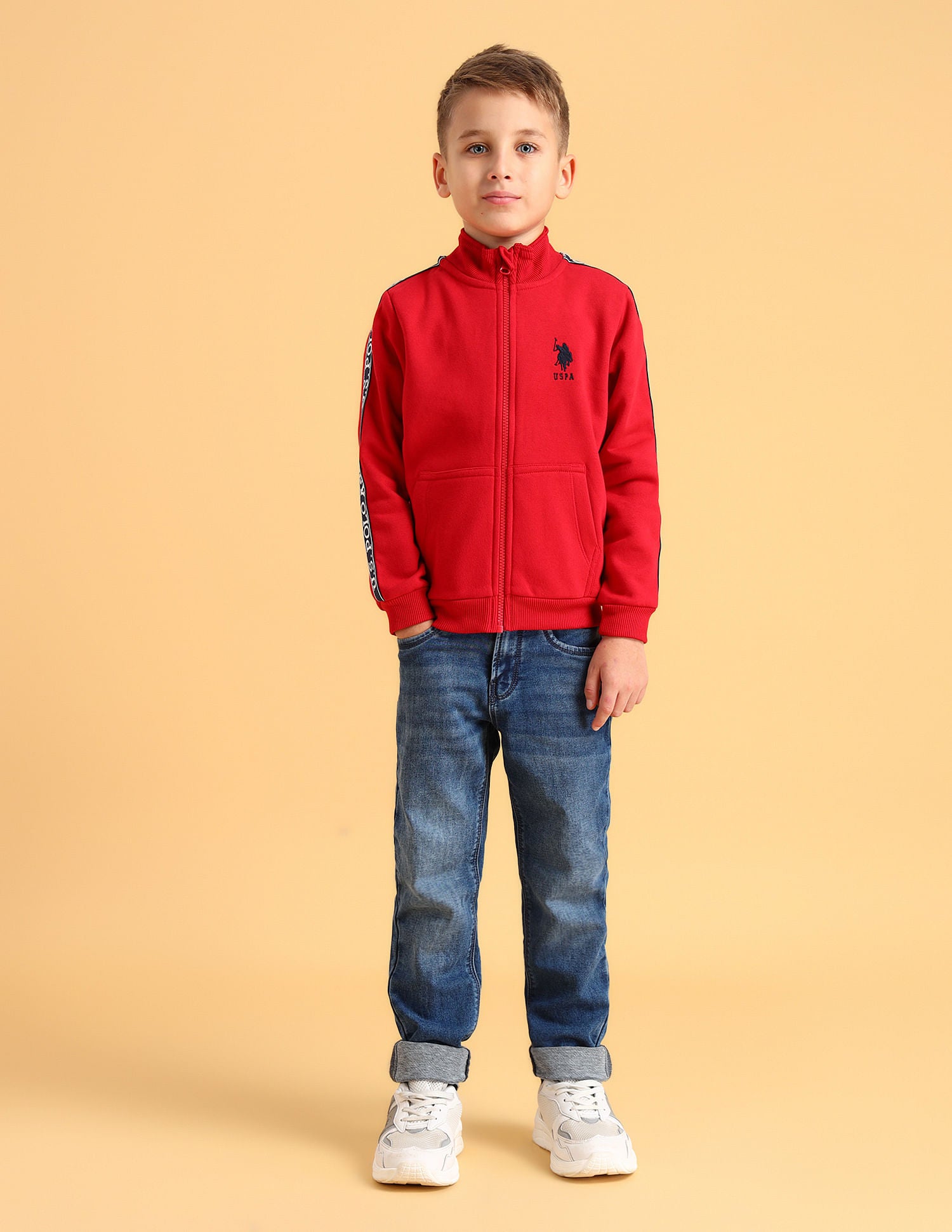 Boys Regular Fit Sweatshirt White - U.S. POLO ASSN. | Large