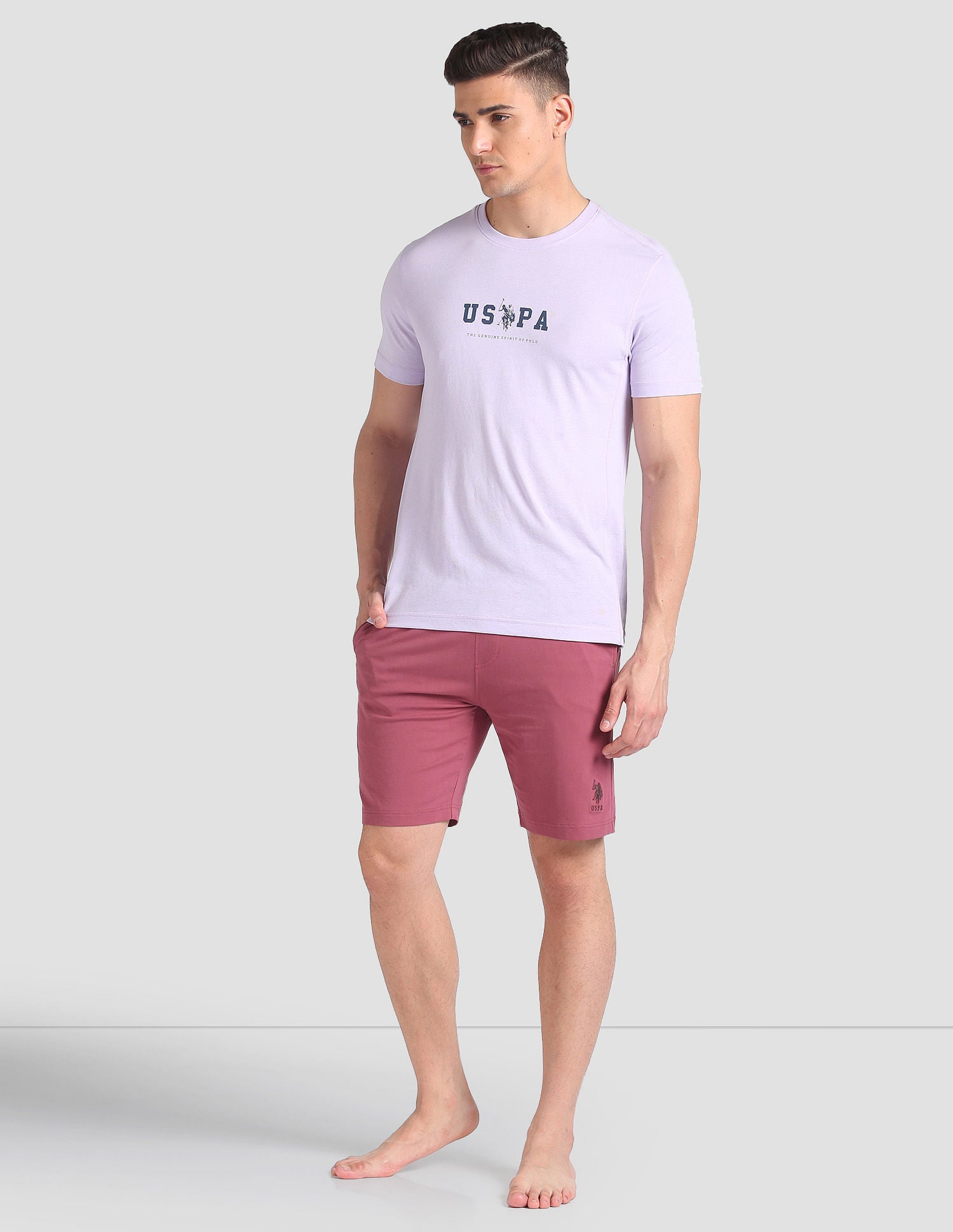 Cotton Stretch OES01 Lounge Shorts - Pack Of 1 Brown Tint - U.S. POLO ASSN. | Large