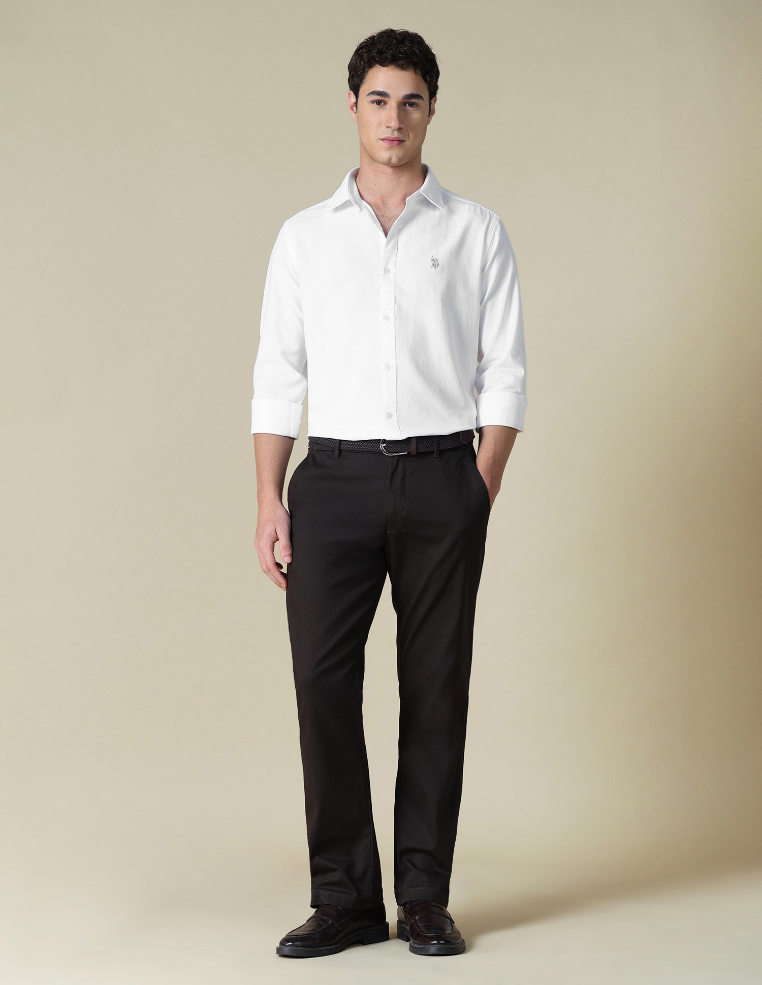 Brand Embroidered Oxford Shirt White - U.S. Polo Assn. India | Large
