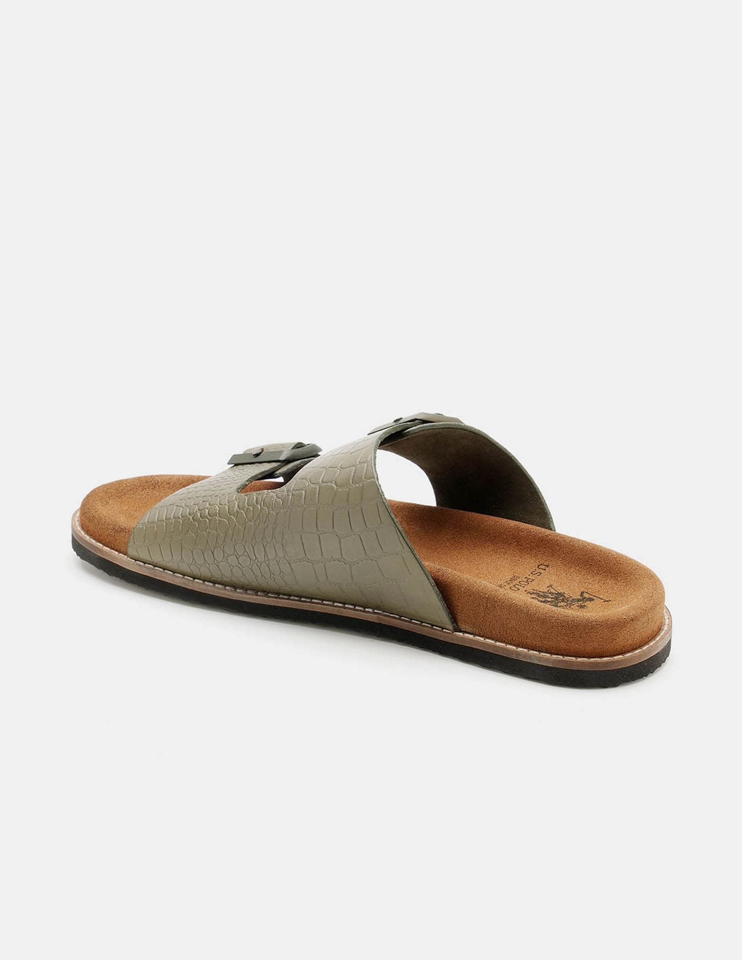 Men Buckle Strap Ace Slippers Olive - U.S. Polo Assn. India | Large