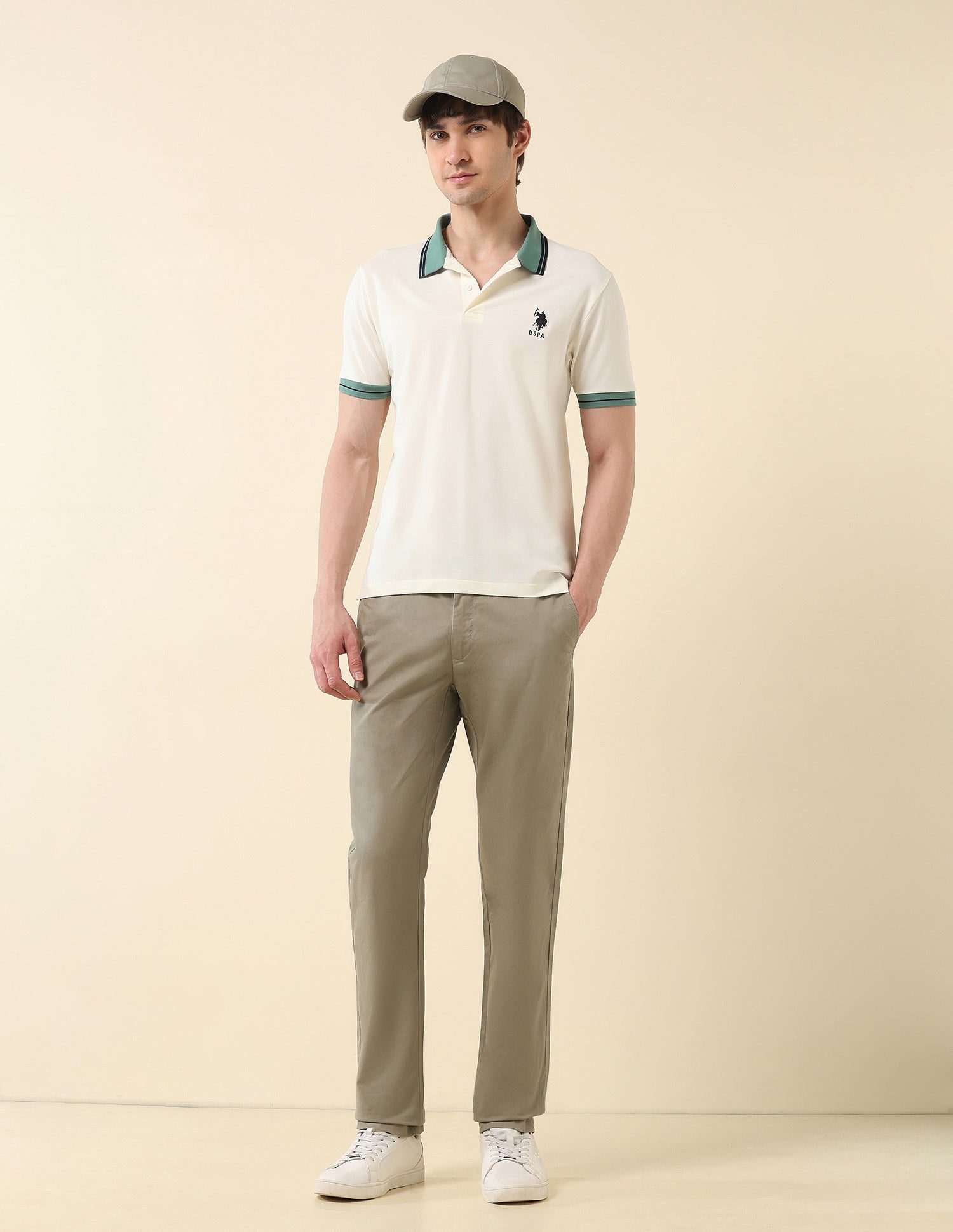 Slim Fit Classic Polo Shirt Beige - U.S. Polo Assn. India | Large