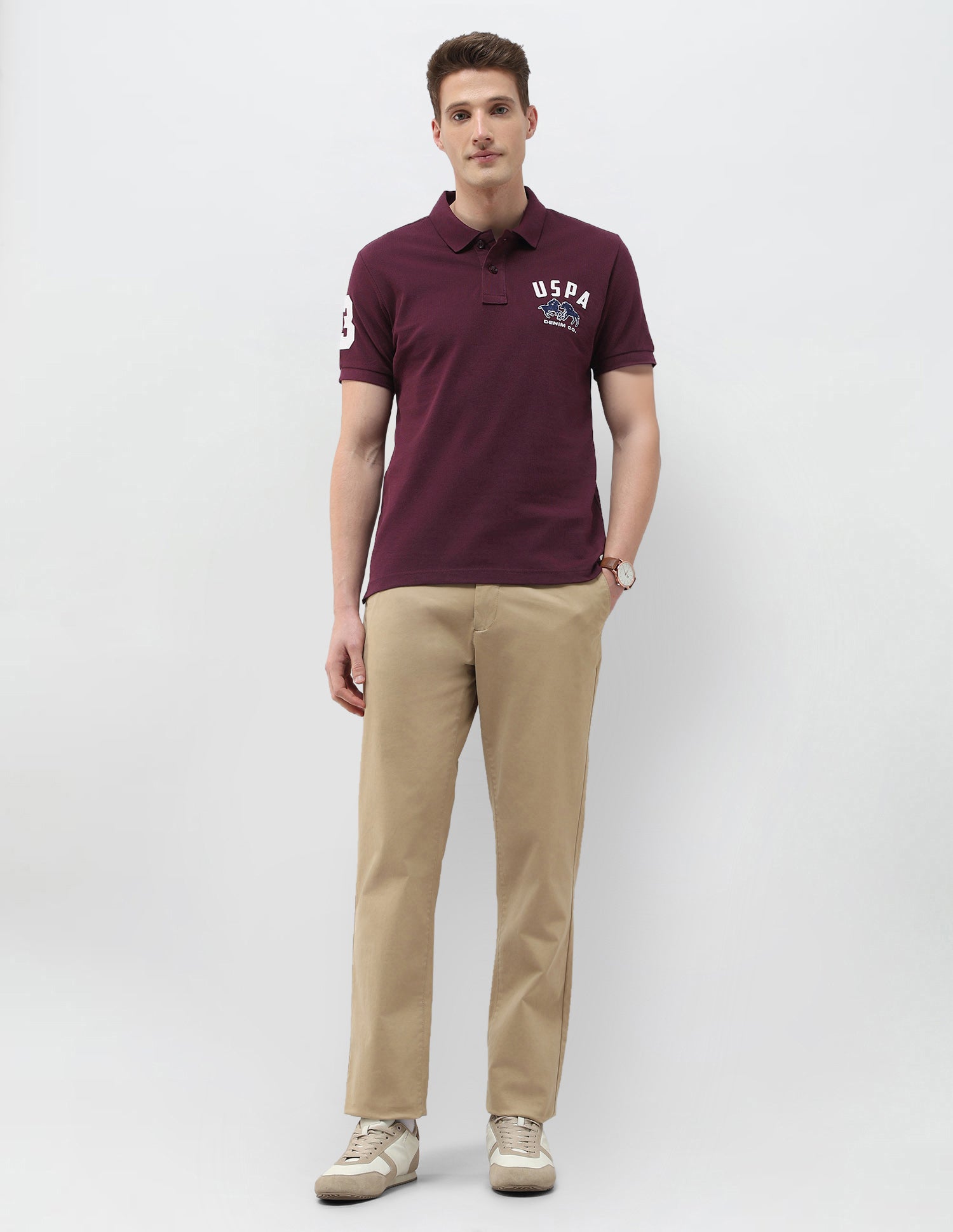 Summer House Slim Fit Polo Shirt Wine - U.S. Polo Assn. India | Large