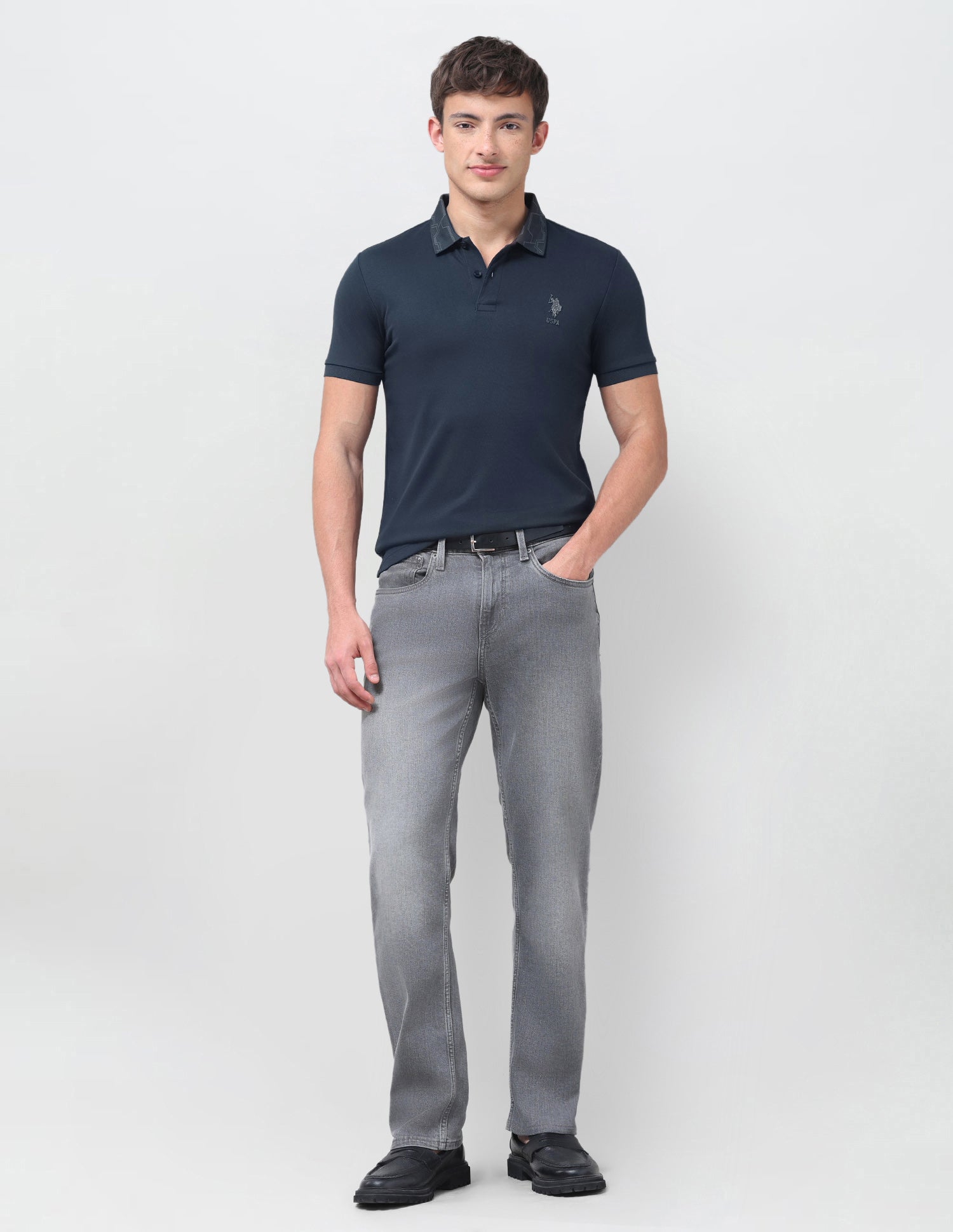 Solid Slim Fit Polo Shirt Teal - U.S. Polo Assn. India | Large