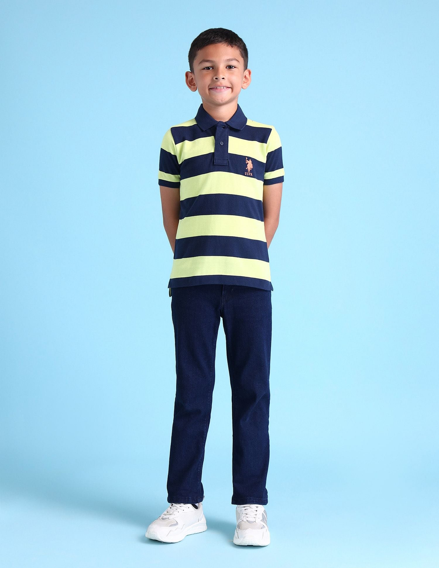 Boys Horizontal Stripes Polo Shirt Green - U.S. POLO ASSN. | Large