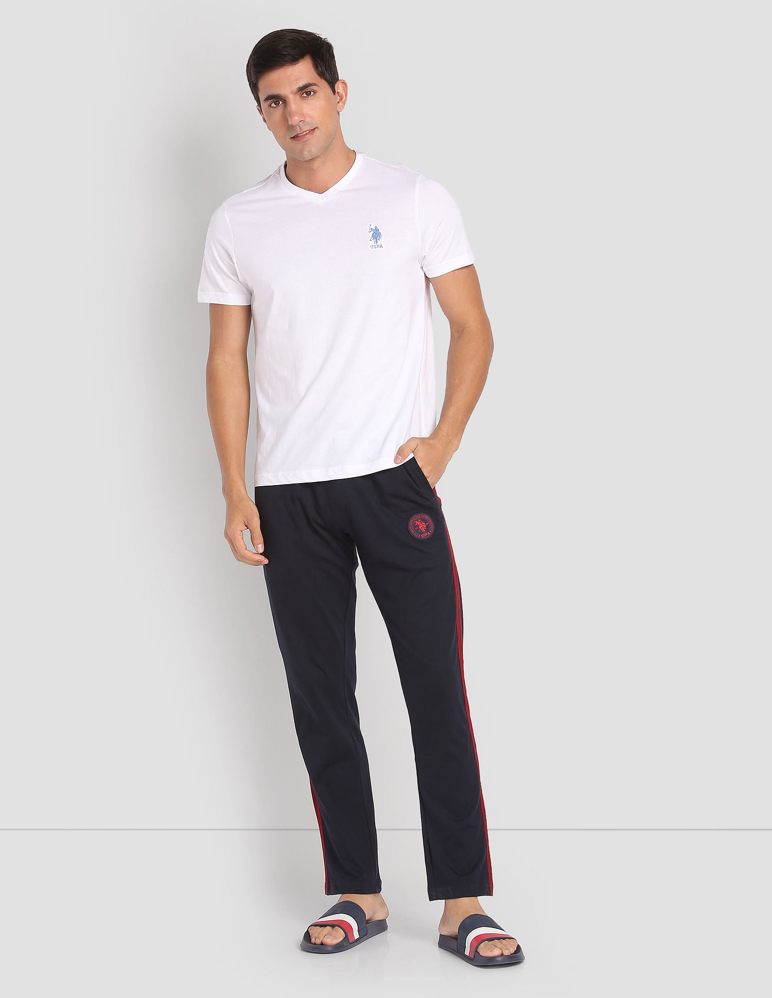 Comfort Fit Cotton Polyester I669 Lounge Track Pants - Pack Of 1 Navy - U.S. POLO ASSN. | Large