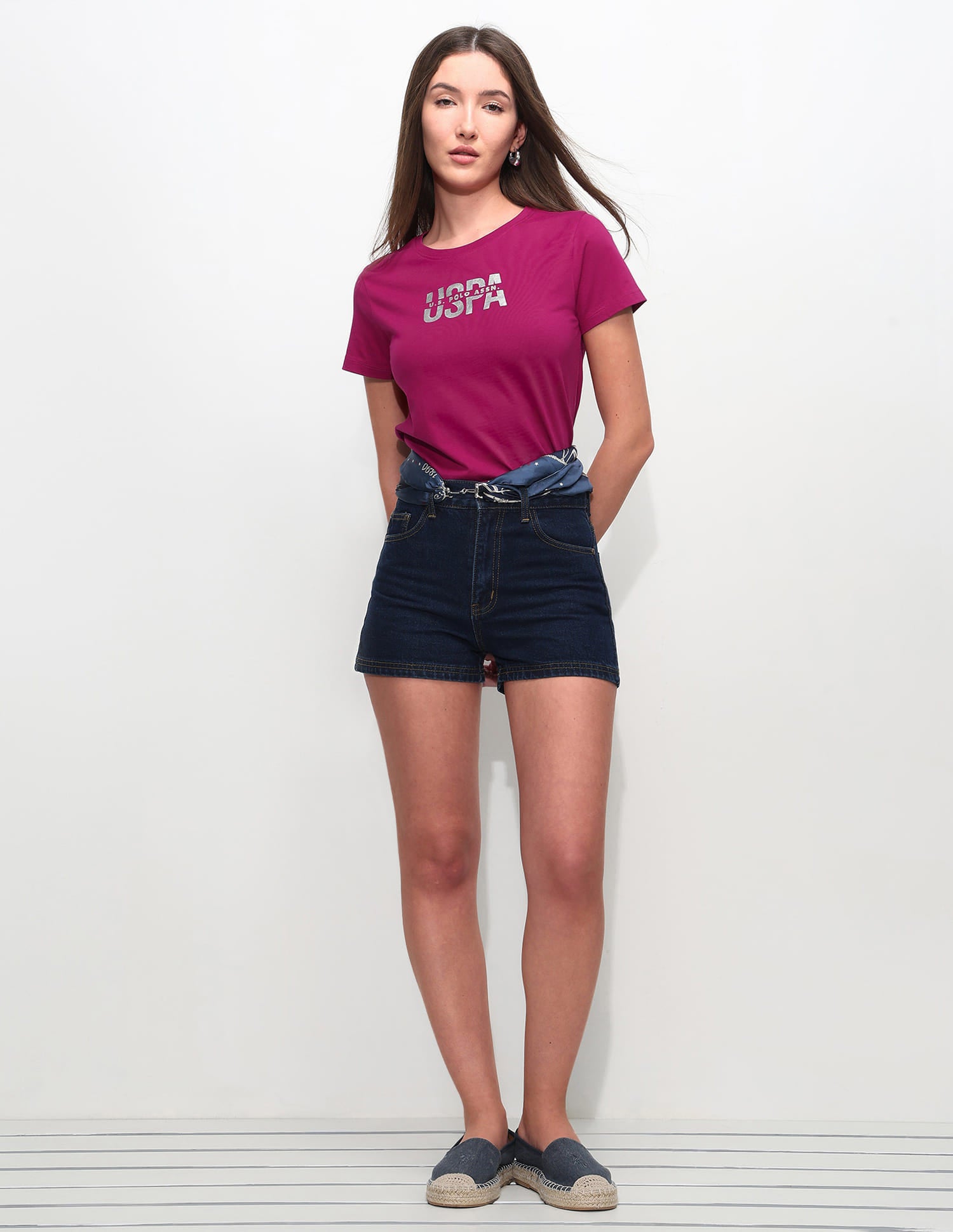 Regular Fit Brand Printed T-Shirt Purple - U.S. Polo Assn. India | Large