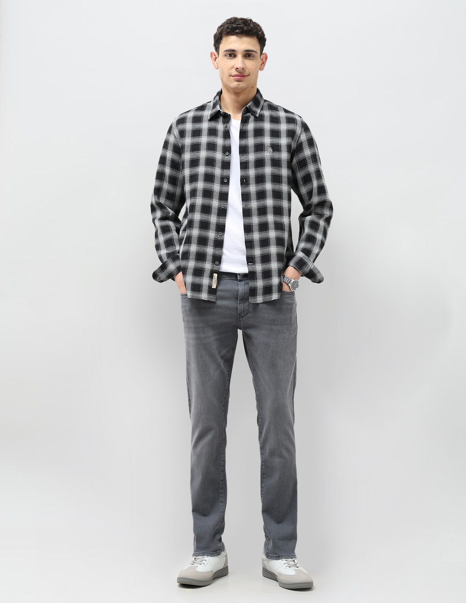 Brandon Slim Tapered Fit Grey Jeans Mid Grey Wash - U.S. POLO ASSN. | Large