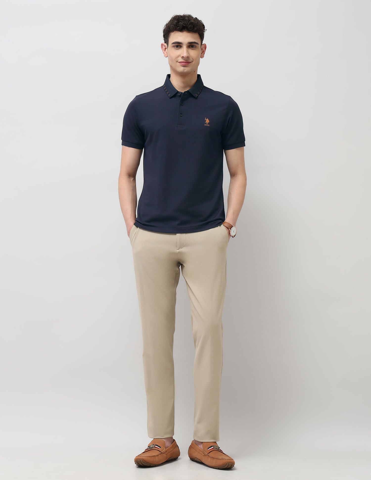Solid Regular Fit Polo Shirt Navy - U.S. POLO ASSN. | Large