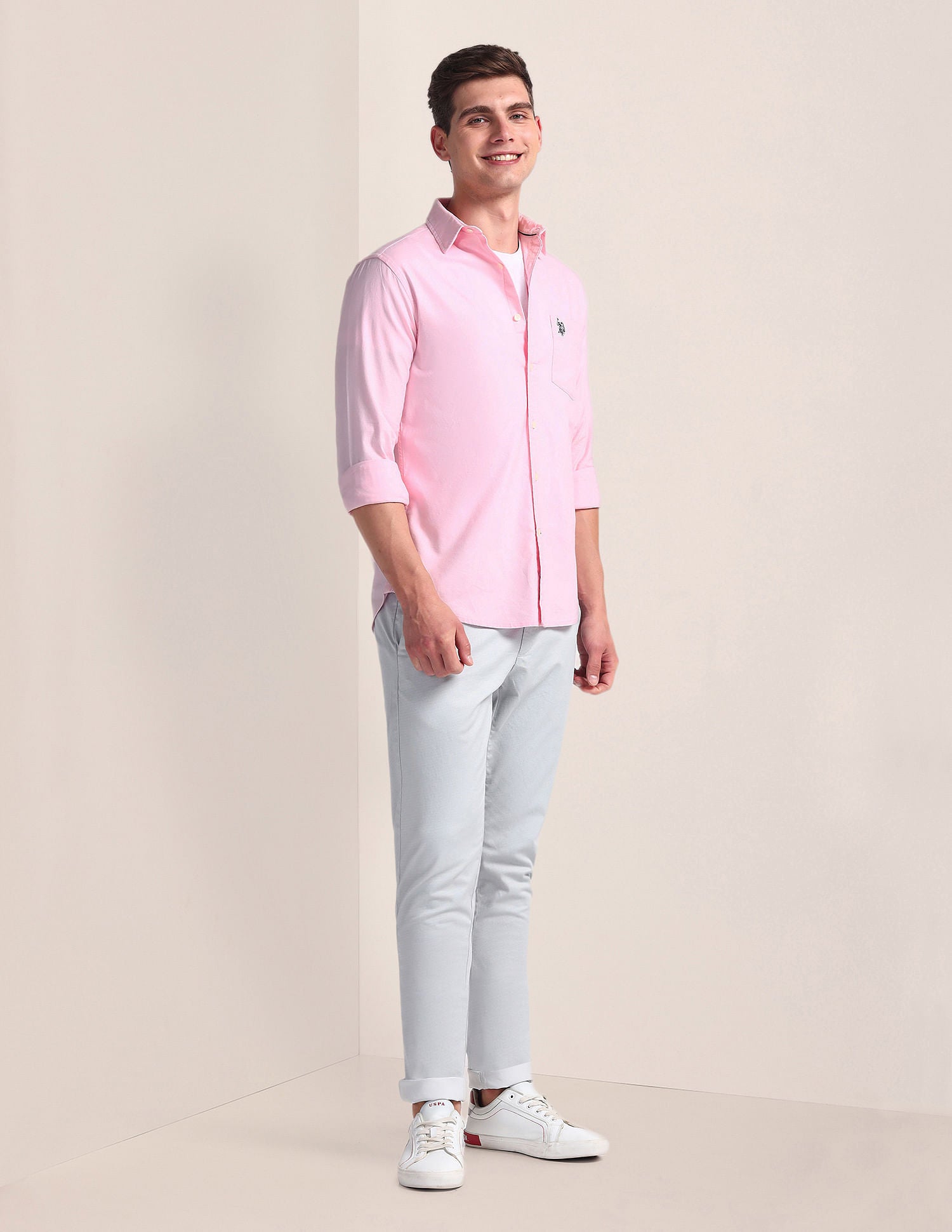 Solid Dobby Shirt Pink - U.S. Polo Assn. India | Large