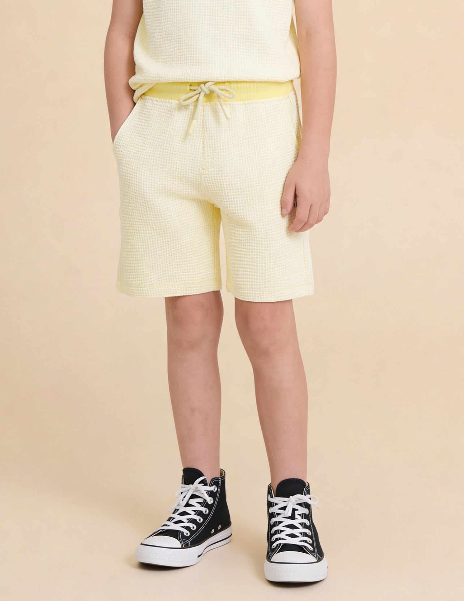 Boys Mid Rise Regular Fit Shorts Light Yellow - U.S. Polo Assn. India | Large