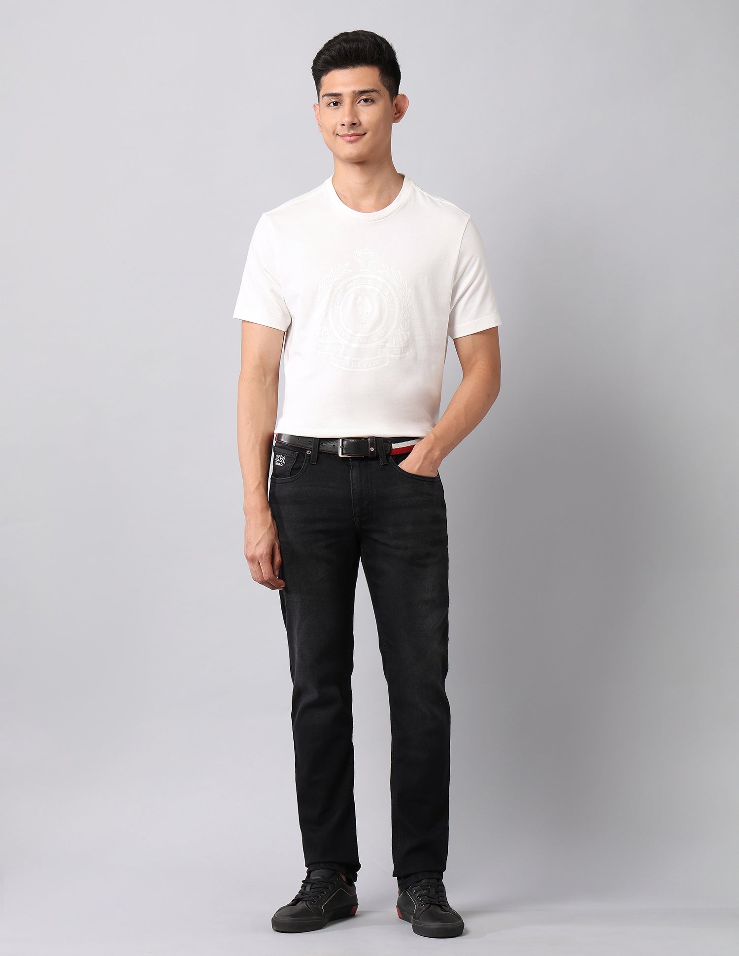 Brandon Slim Tapered Fit Black Jeans Black - U.S. Polo Assn. India | Large