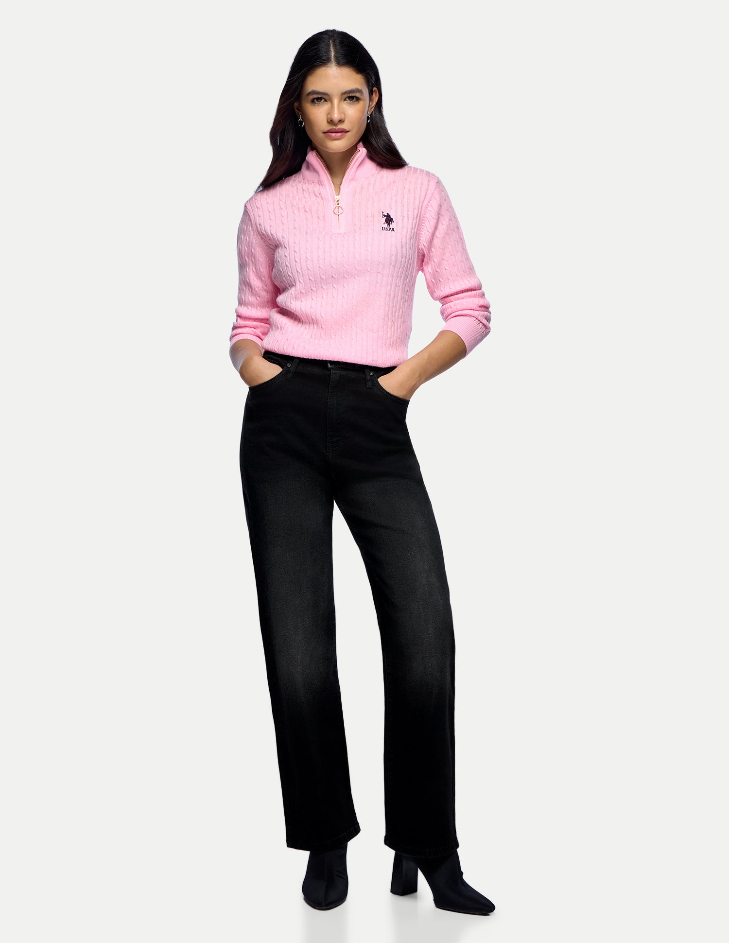 Straight Fit Grey Jeans Dark Grey - U.S. Polo Assn. India | Large