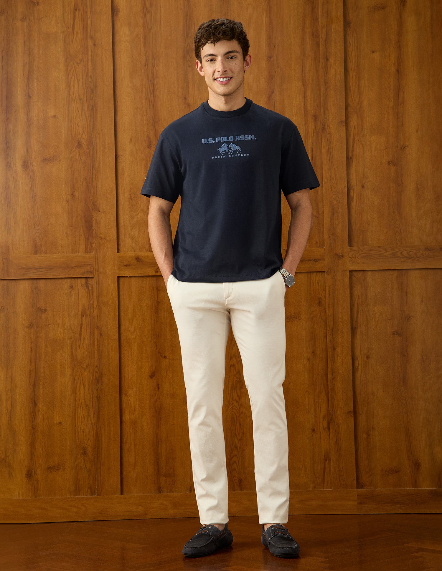 Brand Embroidered Relaxed Fit T-Shirt Navy - U.S. Polo Assn. India | Large