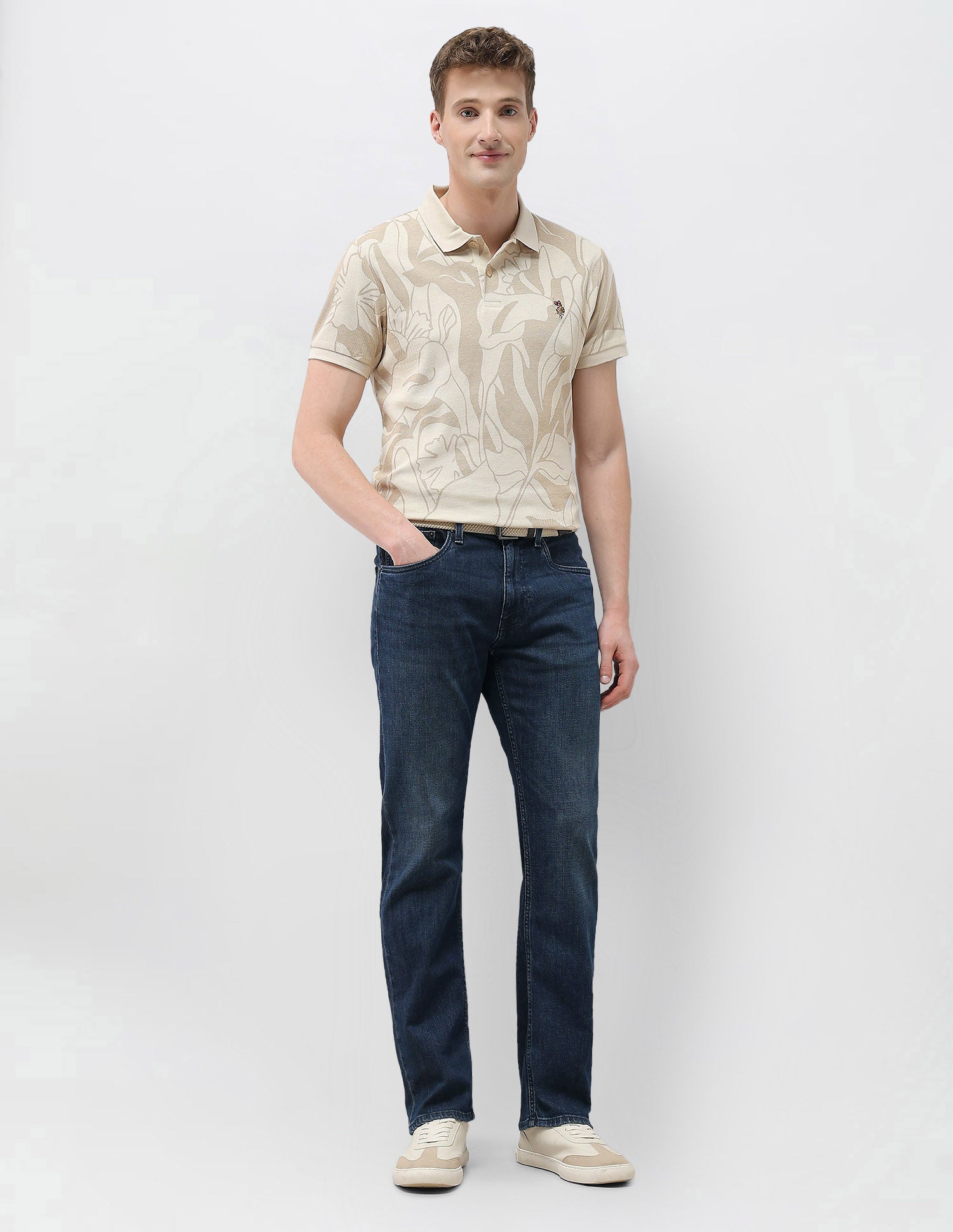 Harold Slim Straight Fit Blue Jeans Tinted Blue - U.S. Polo Assn. India | Large