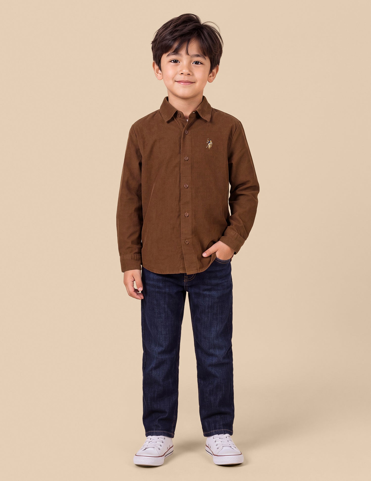 Regular Fit Corduroy Shirt Rust - U.S. Polo Assn. India | Large