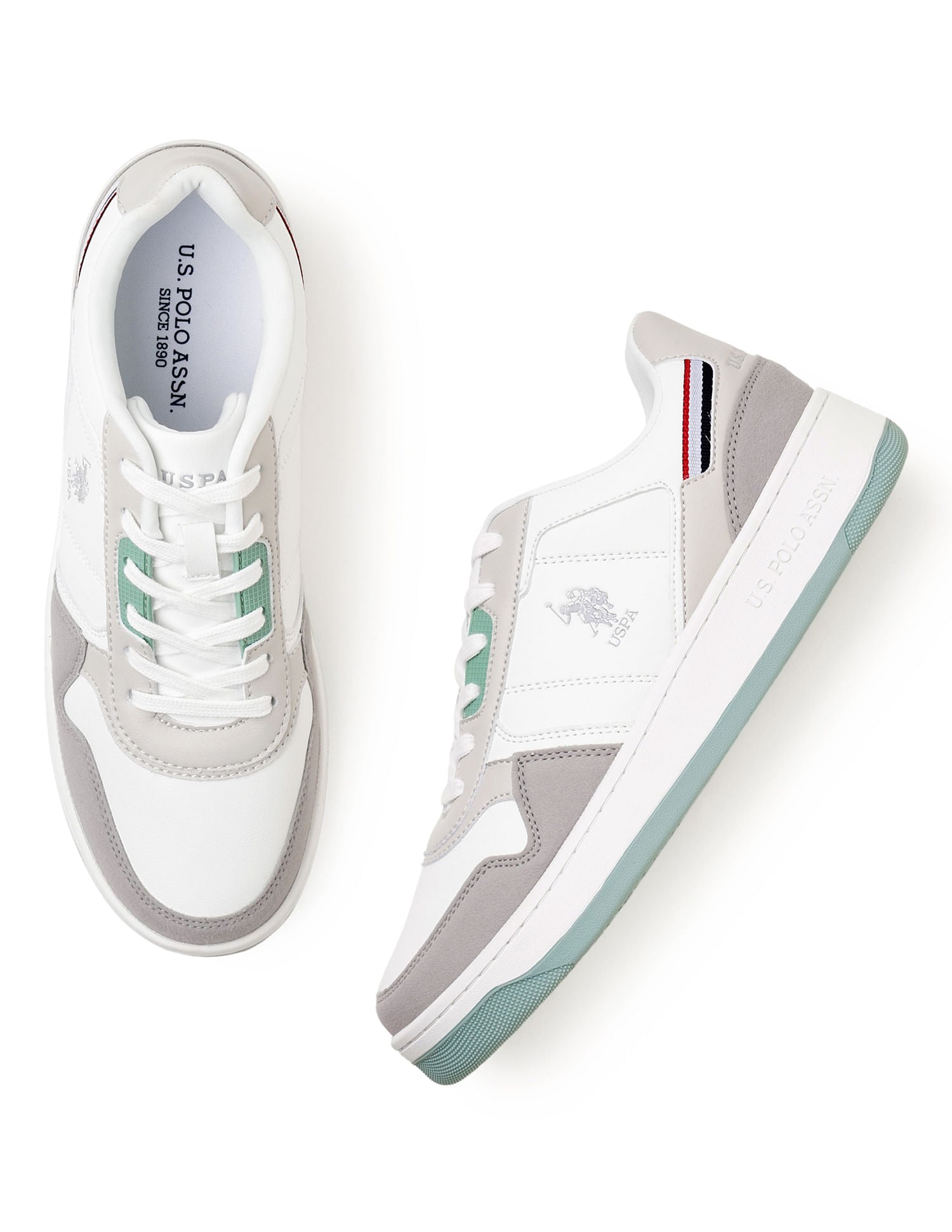 Men Joas Grey Retro Court Sneakers Grey - U.S. Polo Assn. India | Large