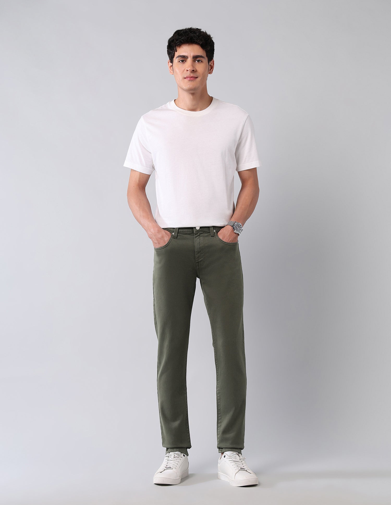 Brandon Slim Tapered Fit Green Jeans Dark Green - U.S. Polo Assn. India | Large