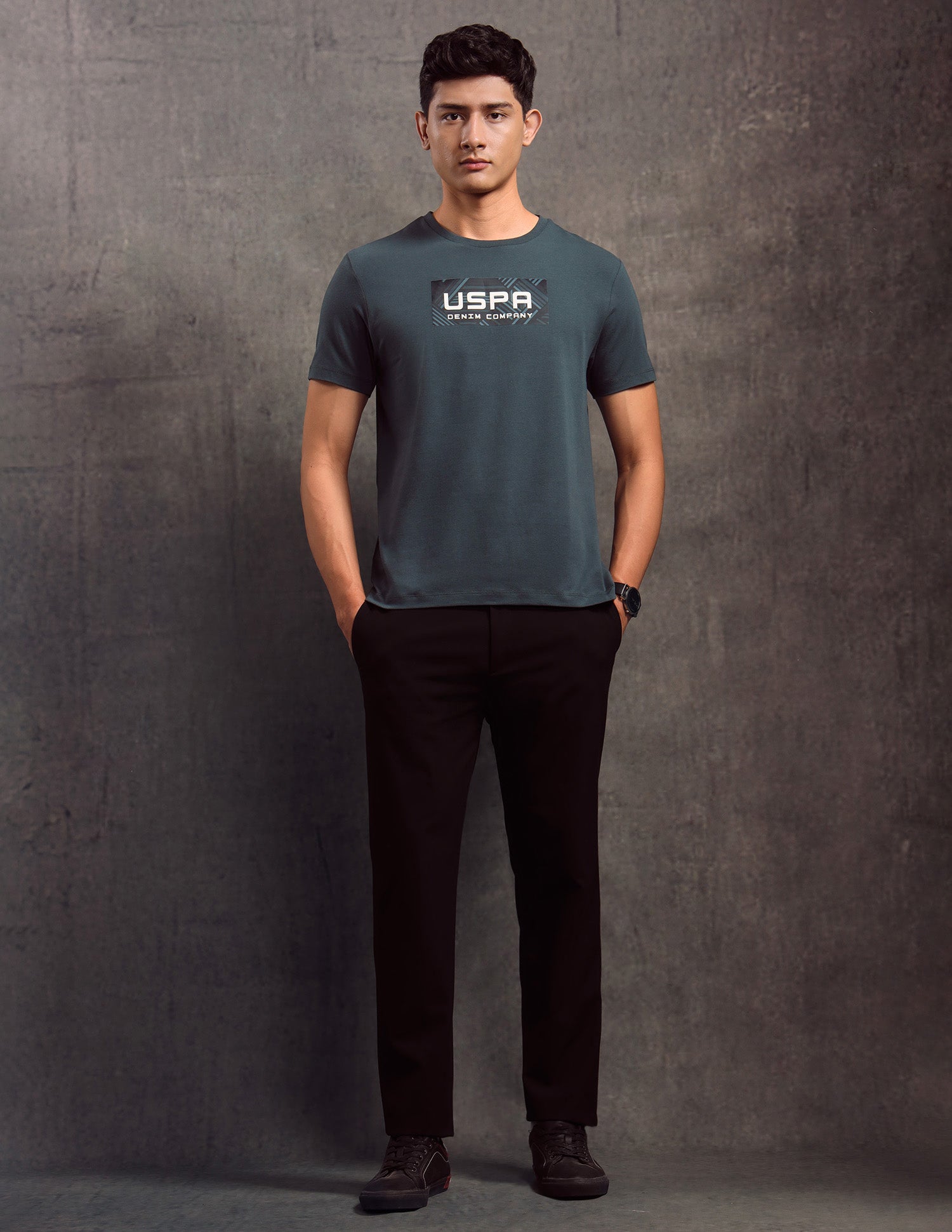 Brand Printed Regular Fit T-shirt Teal - U.S. POLO ASSN. | Large