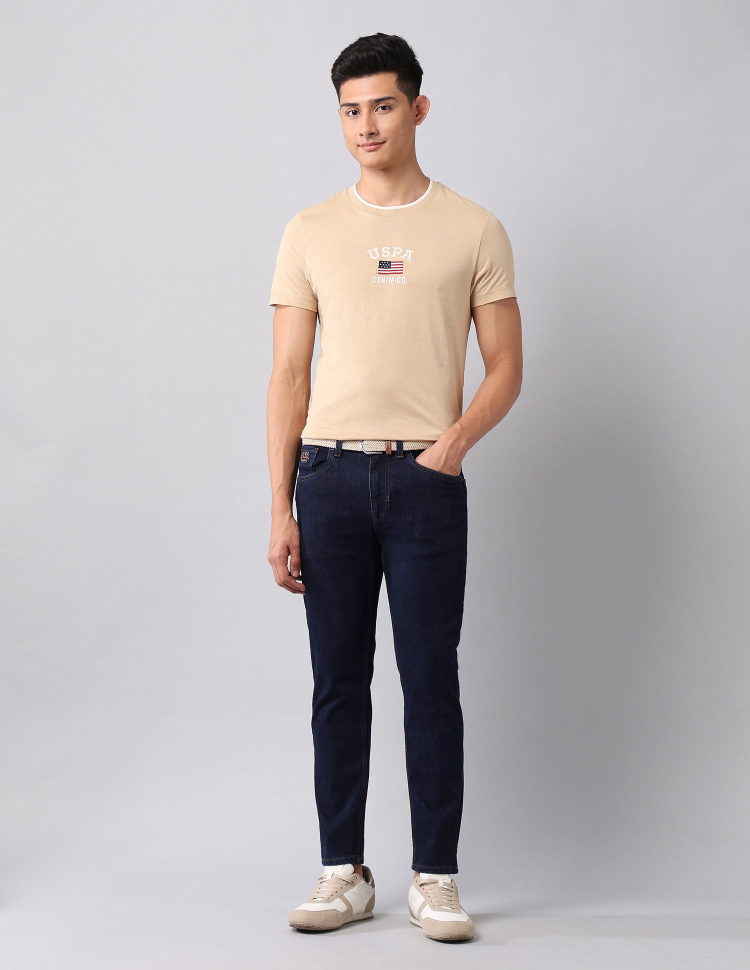 Cole Comfort Cropped Fit Blue Jeans Dark Wash - U.S. Polo Assn. India | Large