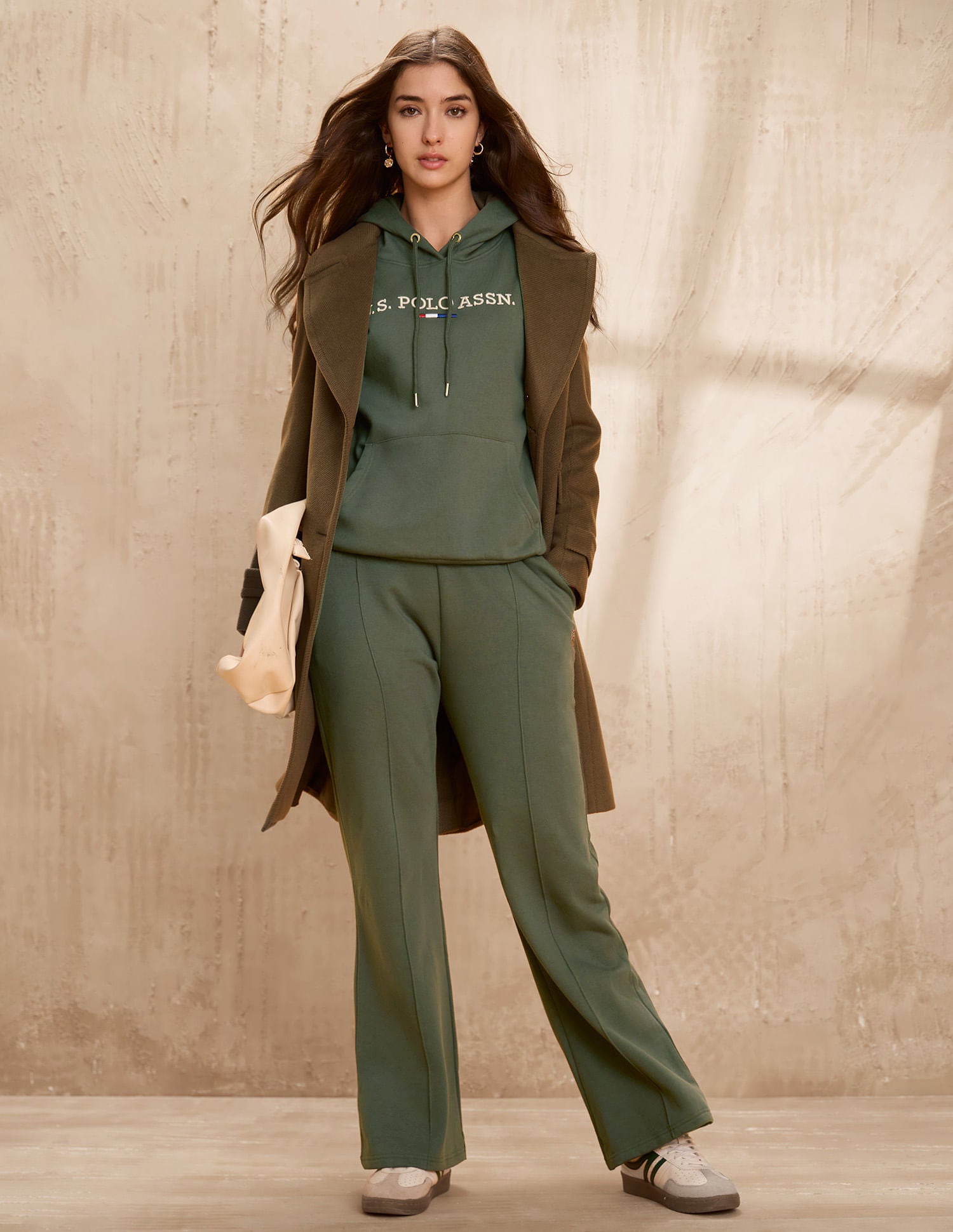 Loose Fit Hooded Sweatshirt Green - U.S. POLO ASSN. | Large