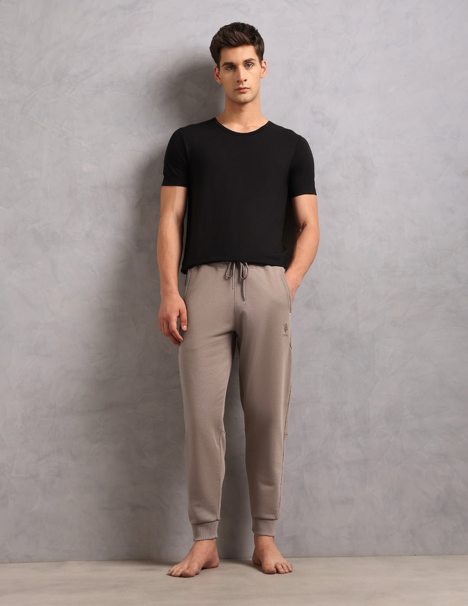 Cotton Terry OJ009 Lounge Jogger - Pack Of 1 Light Brown - U.S. POLO ASSN. | Large