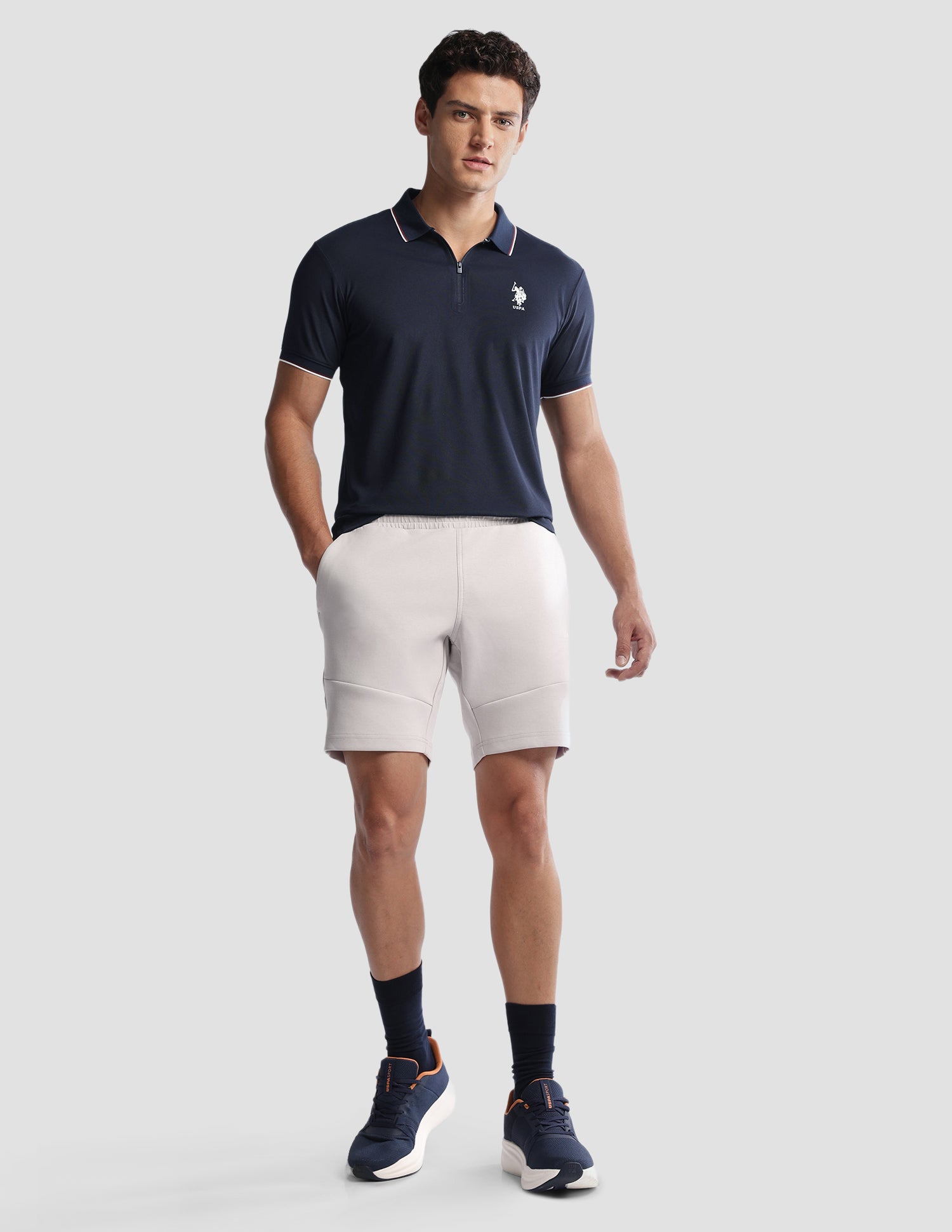 Solid Regular Fit Active Polo Shirt Navy - U.S. Polo Assn. India | Large