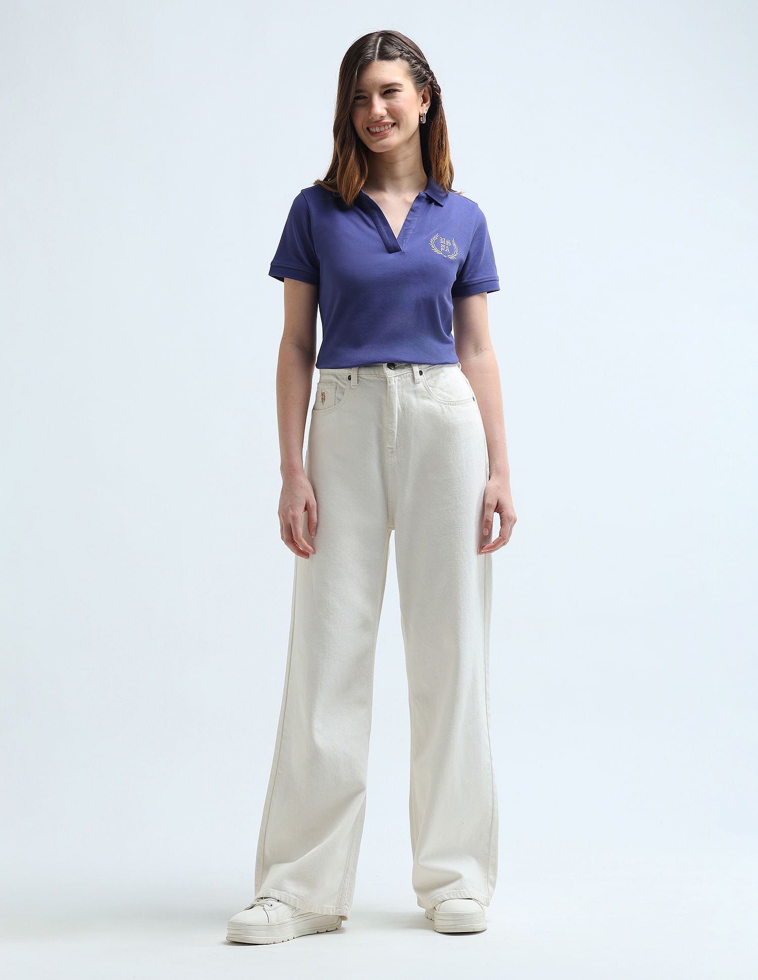 Lurex Branding Regular Polo Shirt Purple - U.S. POLO ASSN. | Large