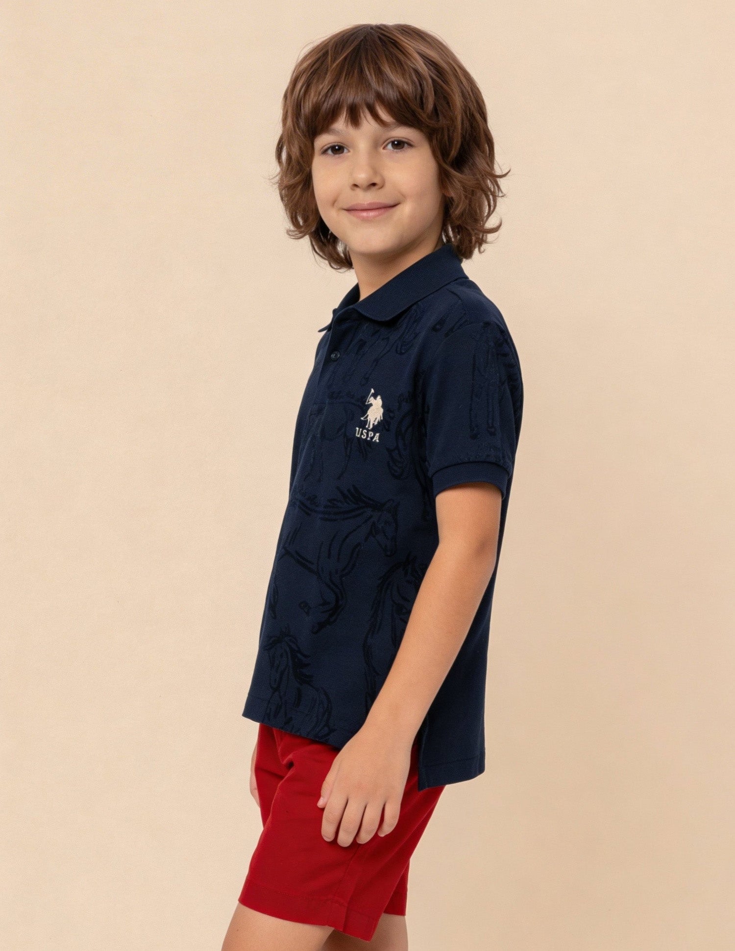 Graphic Printed Regular Fit Polo Shirt Navy - U.S. Polo Assn. India | Large