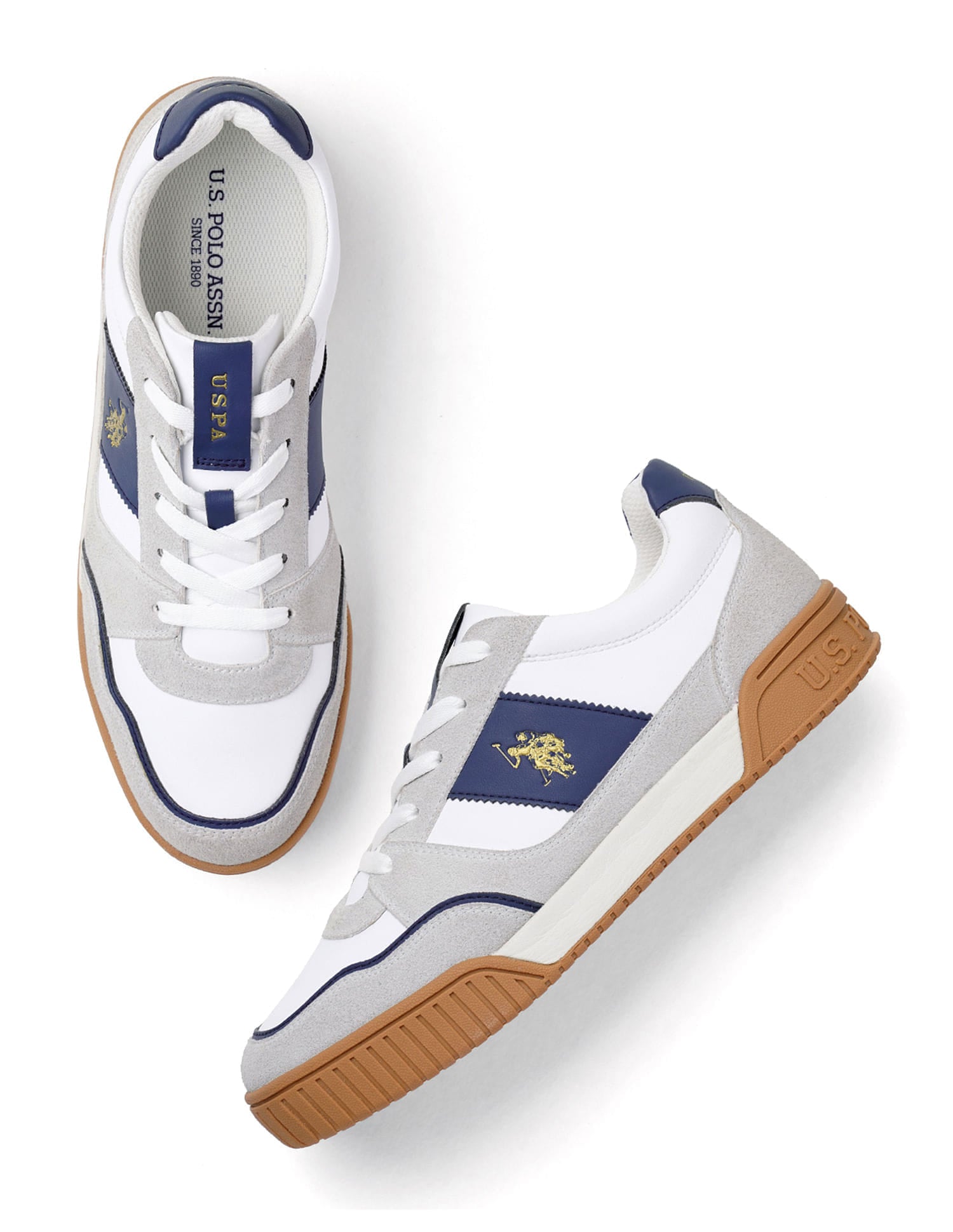 Rever 2.0 Colourblocked Suede Sneakers Grey - U.S. Polo Assn. India | Large