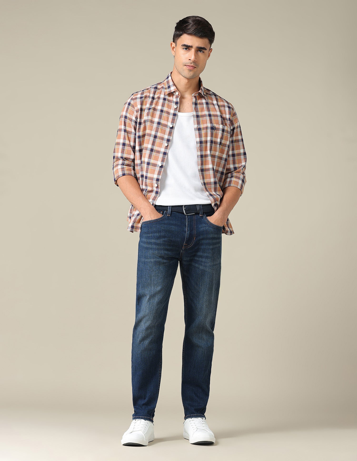 Cole Comfort Cropped Fit Blue Jeans Dark Blue - U.S. POLO ASSN. | Large