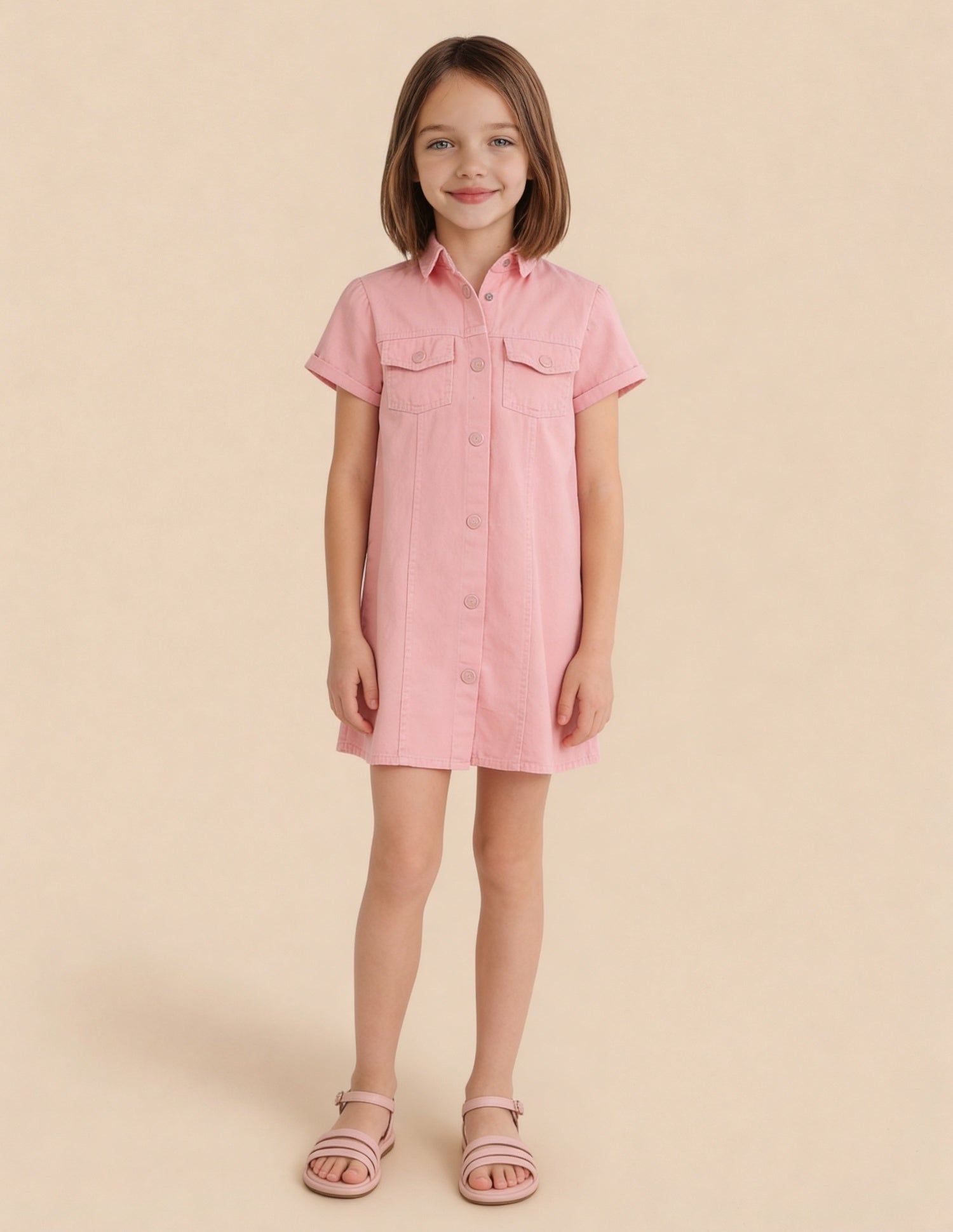 Denim A-Line Shirt Dress Pink - U.S. Polo Assn. India | Large
